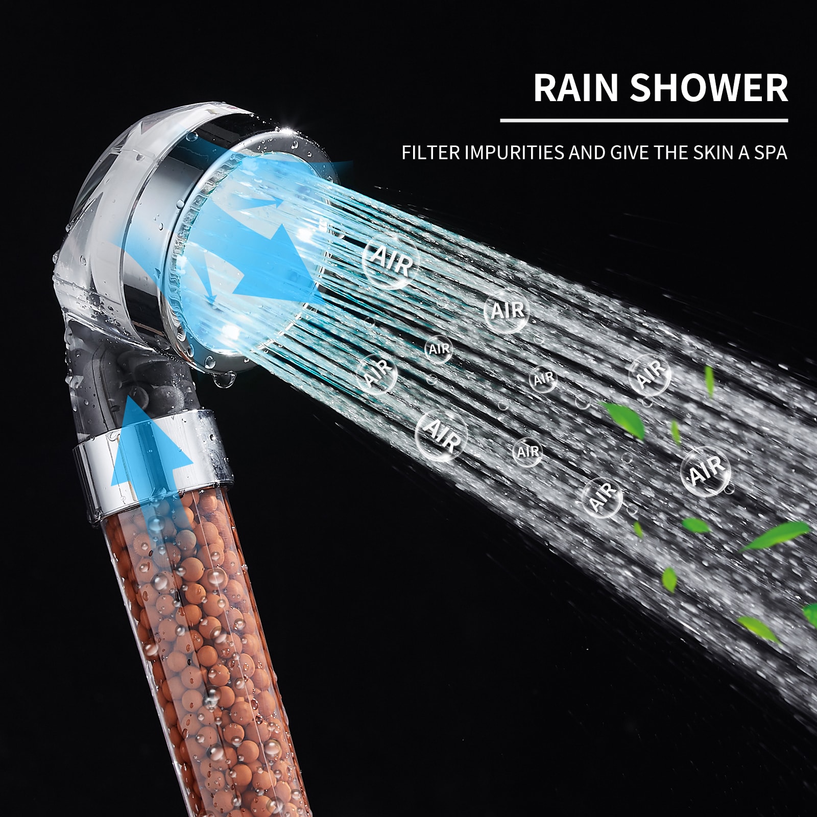 Cobbe Chrome 3.54in Round LED Lighted Handheld Shower Head 1.8GPM (6.