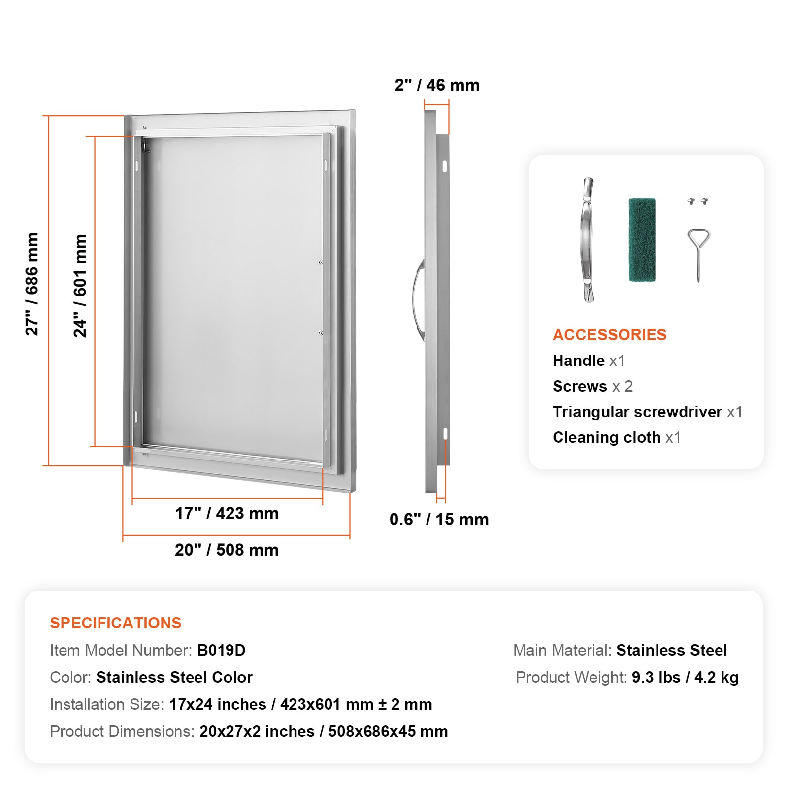 VEVOR DMMBSCJMYS20IJMLFV0 Builtin-Grill-Cabinet-Parts - View #10