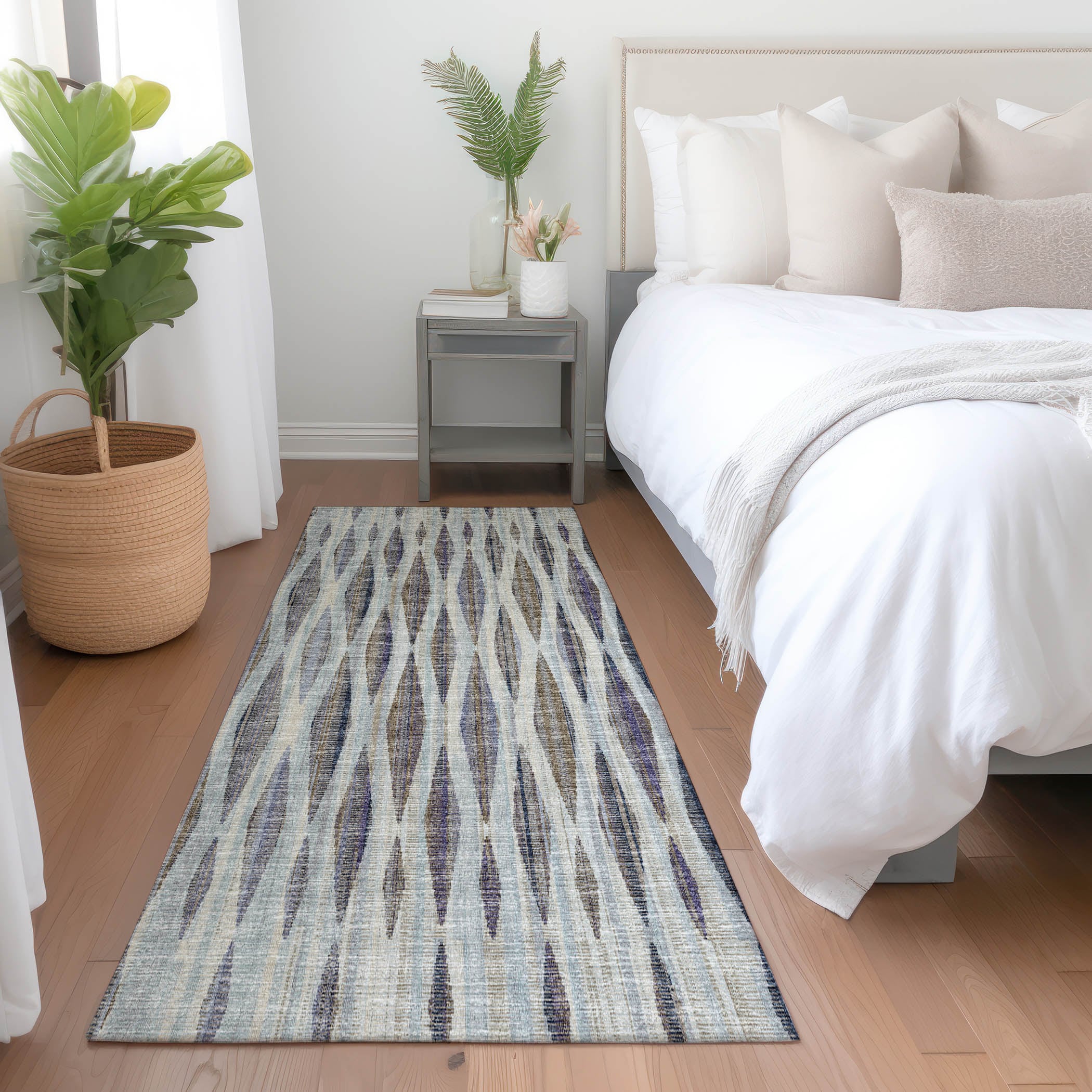 Addison Rugs AMF31OC2X8 Mayfield AMF31OC 2 x 7 (ft) Loomed Polyester Ocean Rectangular Indoor Stripe Machine washable Runner rug