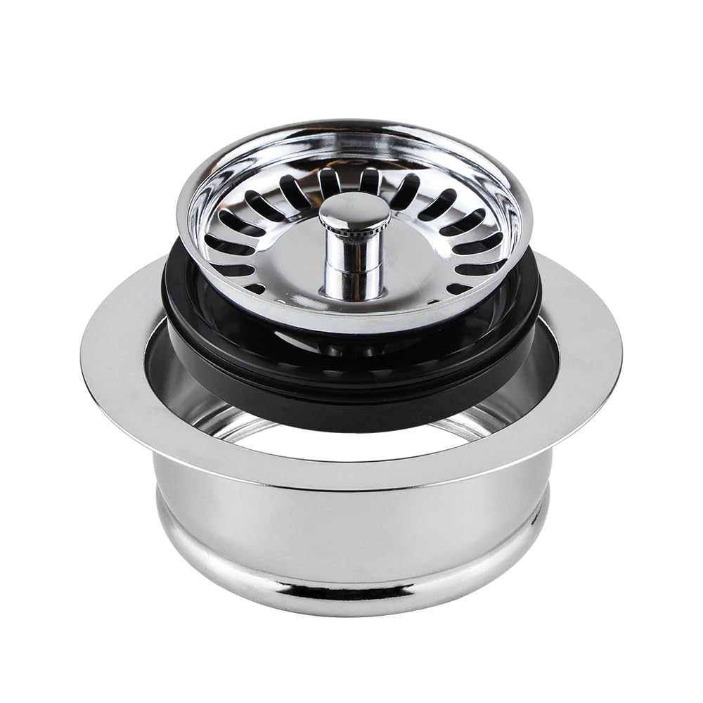 Vrbgify  Garbage Disposal Strainer and Stopper Combo Three and a Half Inch Standard Sink Drain Assembly Stainless Steel with Polished Chrome