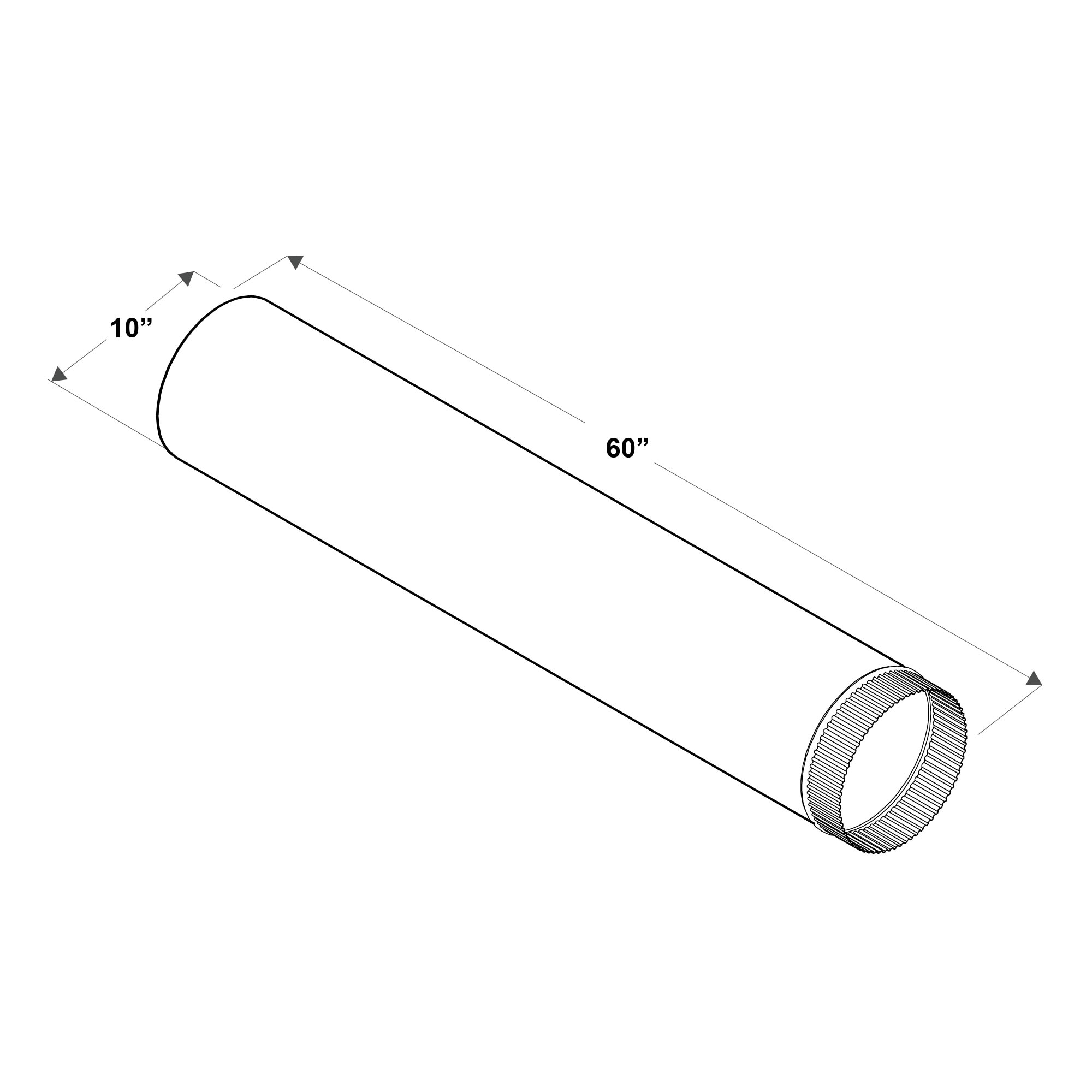 Imperial 10 In X 60 In 28 Gauge Galvanized Steel Round Duct Pipe Gv0427 A At 4850