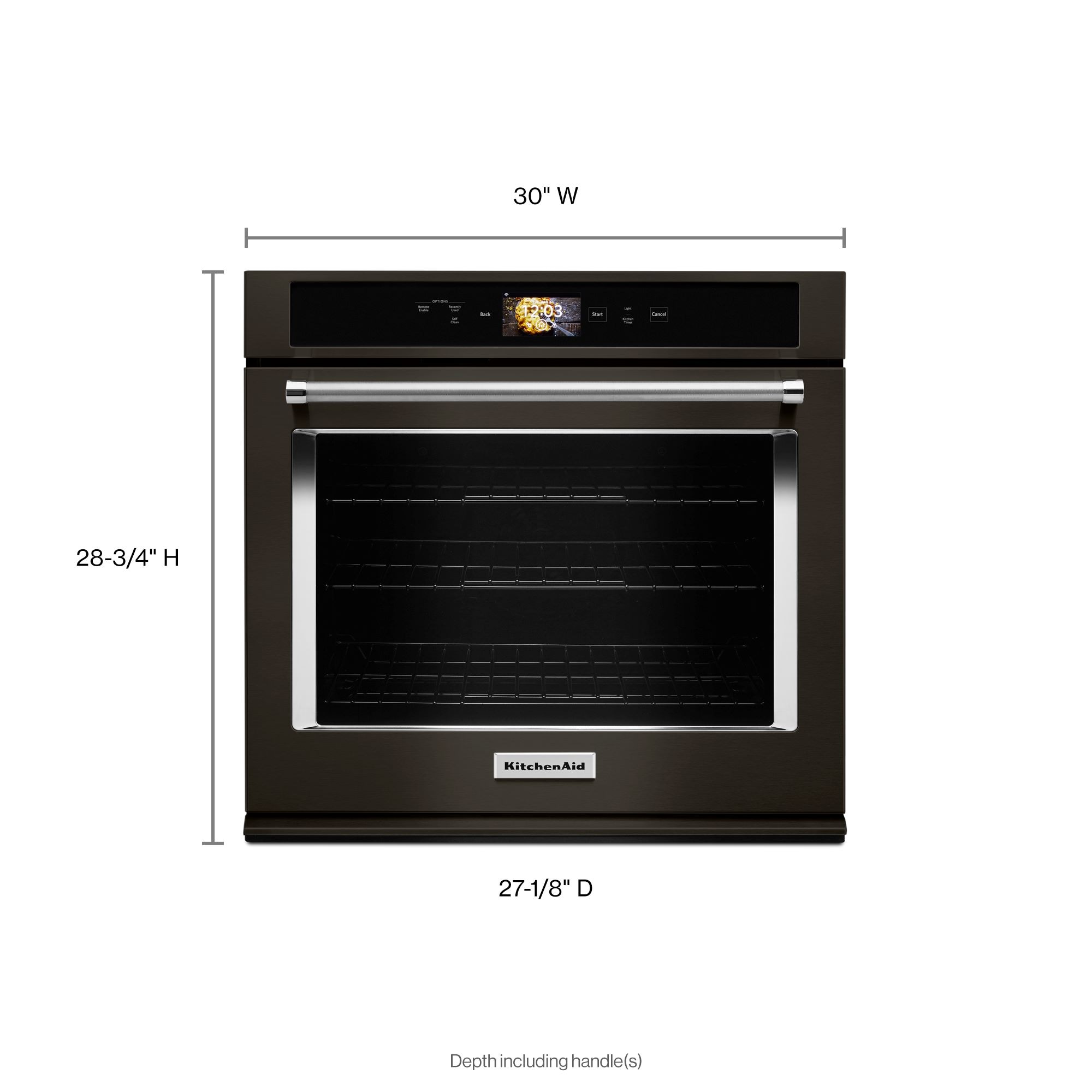 KitchenAid Smart Oven+ 30 Single Oven with Powered Attachments and PrintShield Finish Black Stainless Steel