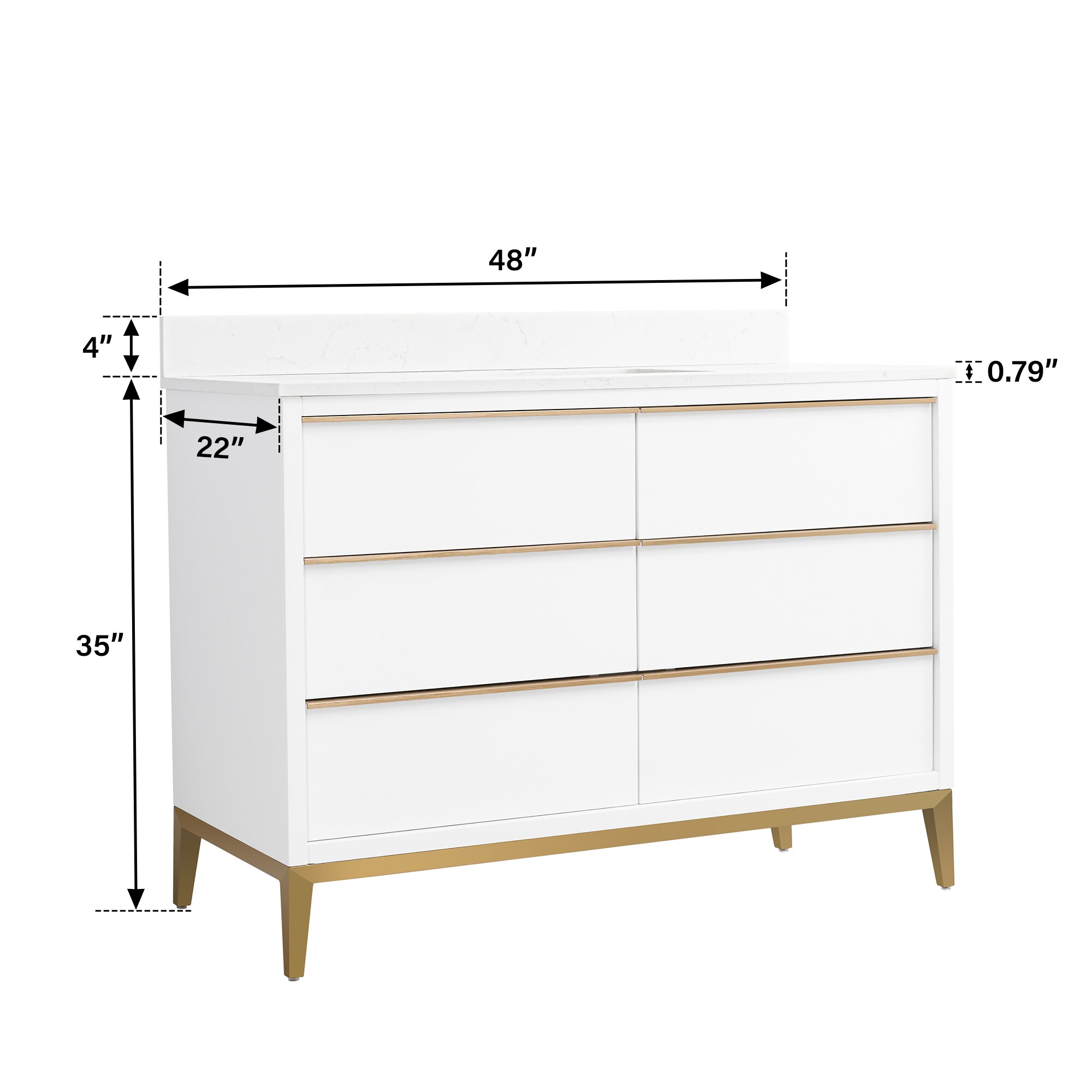 WELLFOR NOLAN48QZ-WT Bath-Vanity-Combo - View #10
