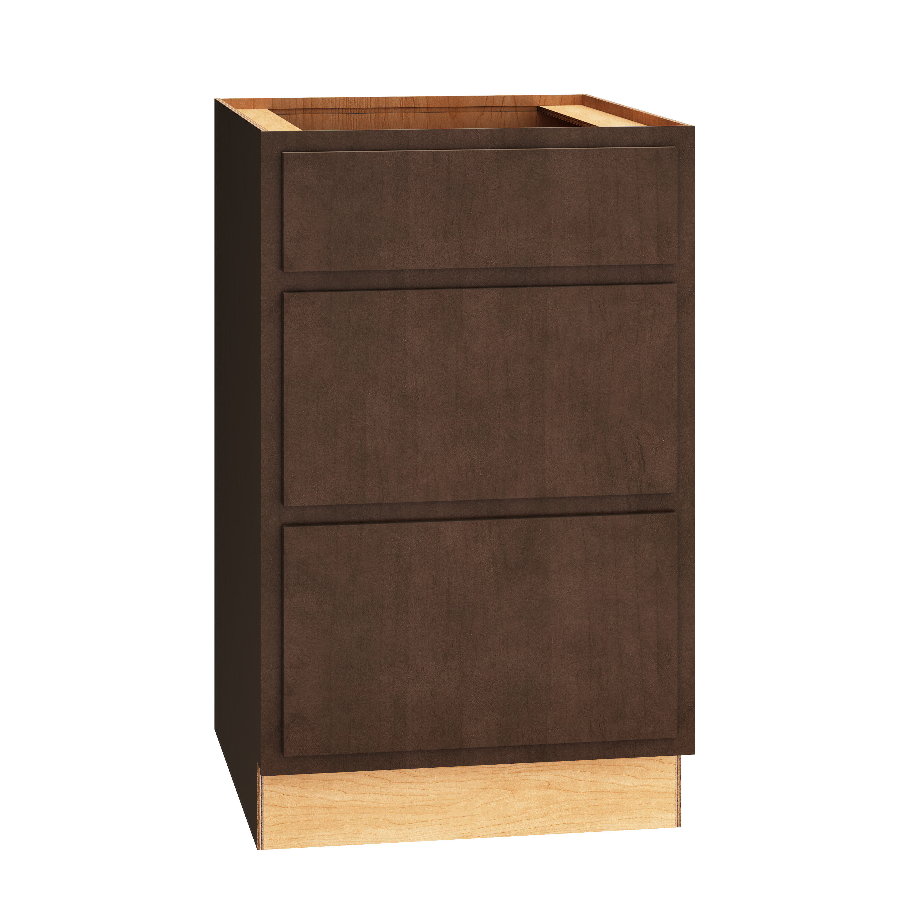 Diamond Express Jamestown 15-in W x 34.5-in H x 24-in D Thatch Partial Overlay 3-Drawer Base Fully Assembled Plywood Cabinet (Recessed Panel Shaker Style)