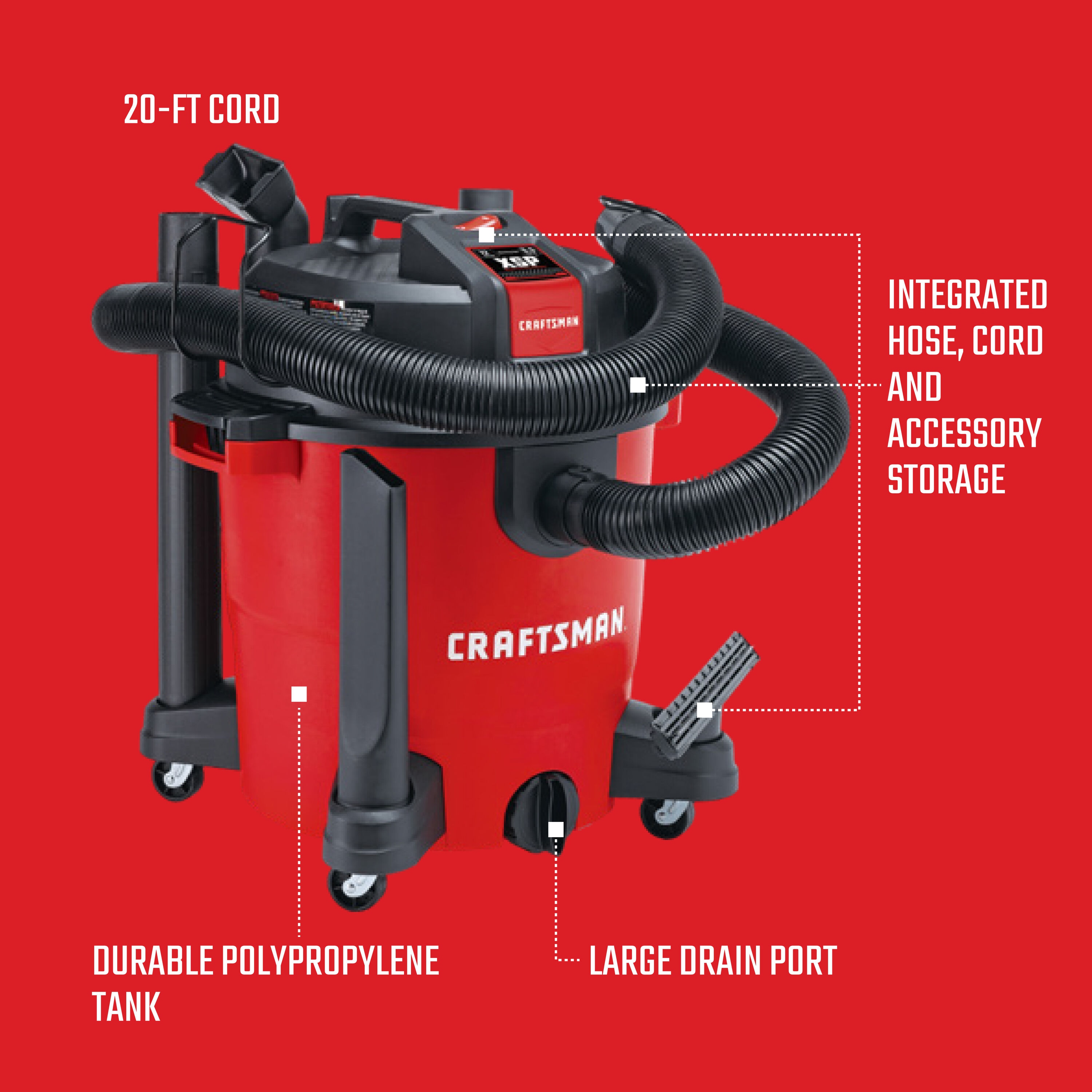 CRAFTSMAN 12-Gallon Portable Wet/Dry Shop Vacuum