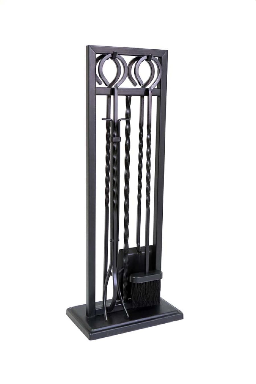 4-Piece Bend Stainless Steel Standing Fireplace Tool Set + Reviews