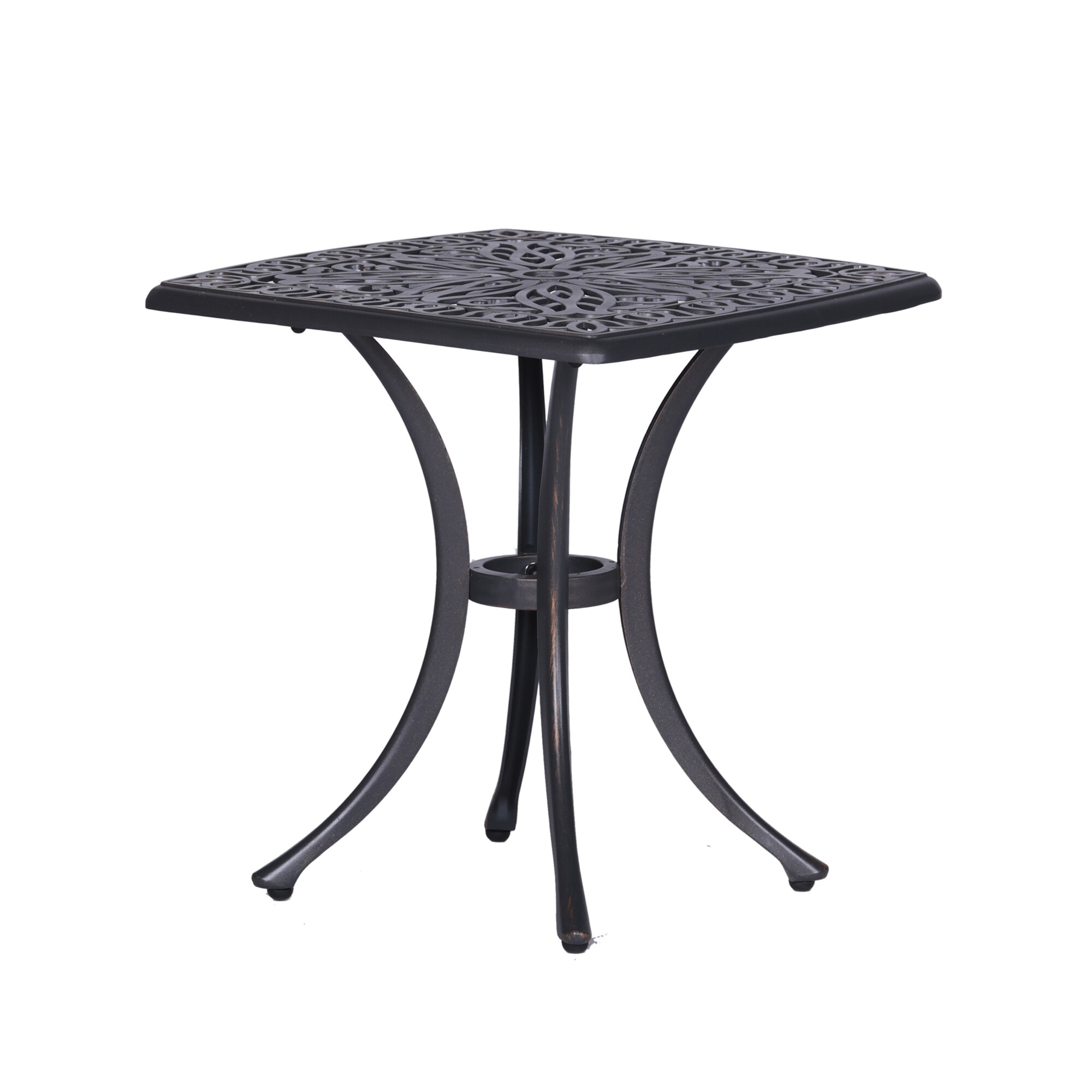CESICIA W225-OPS-167 Patio Table Square Outdoor End Table 21-in W x 21-in L with Umbrella Hole