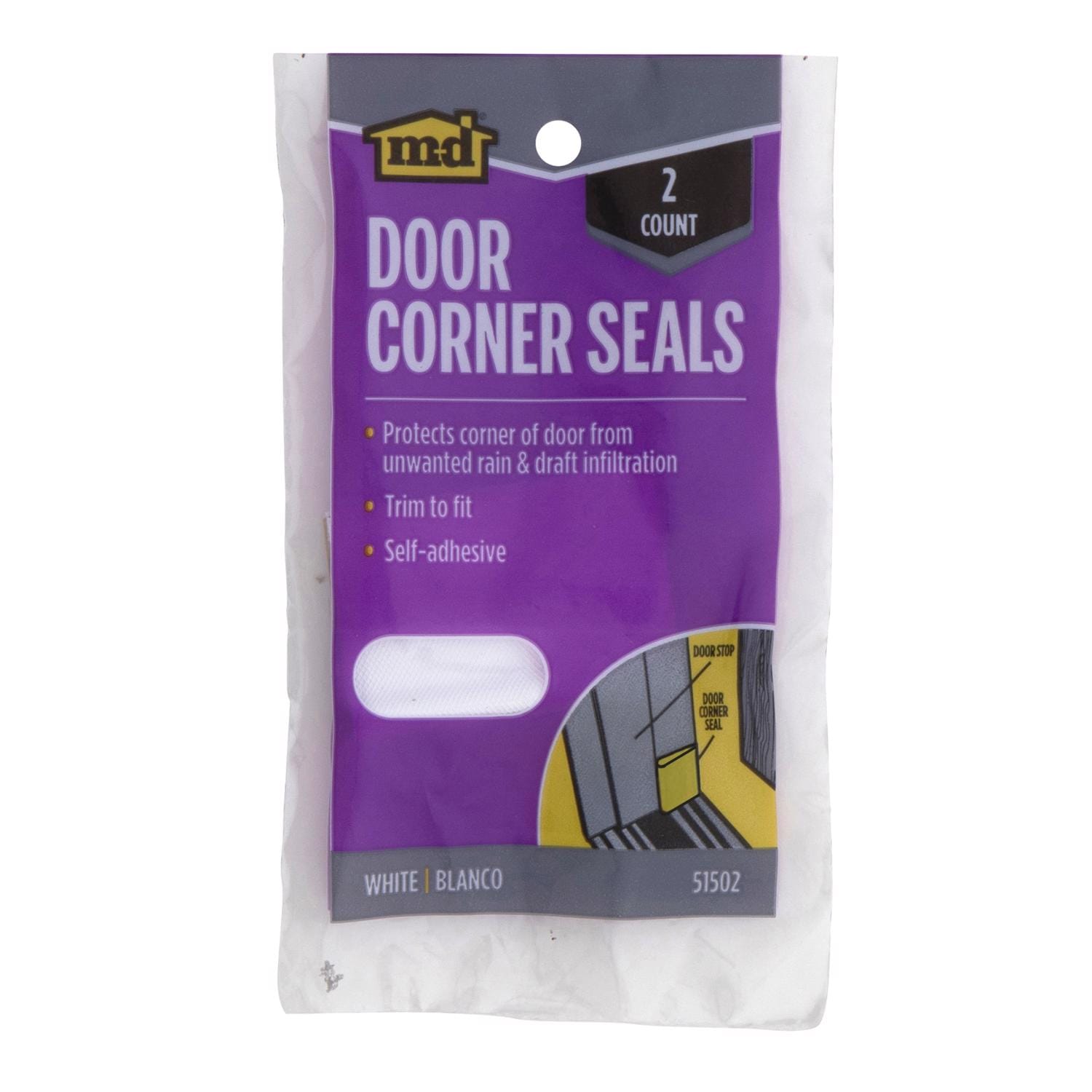 MFM Building Products - M-D Building Products White Door Corner Seal - Energy Efficient Draft and...