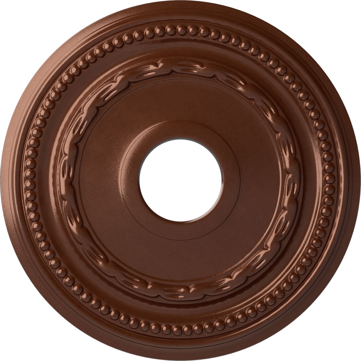 Ekena Millwork CM15FECPS Federal 15.375-in W x 15.375-in L Painted Copper Penny Polyurethane Whole Ceiling Medallion