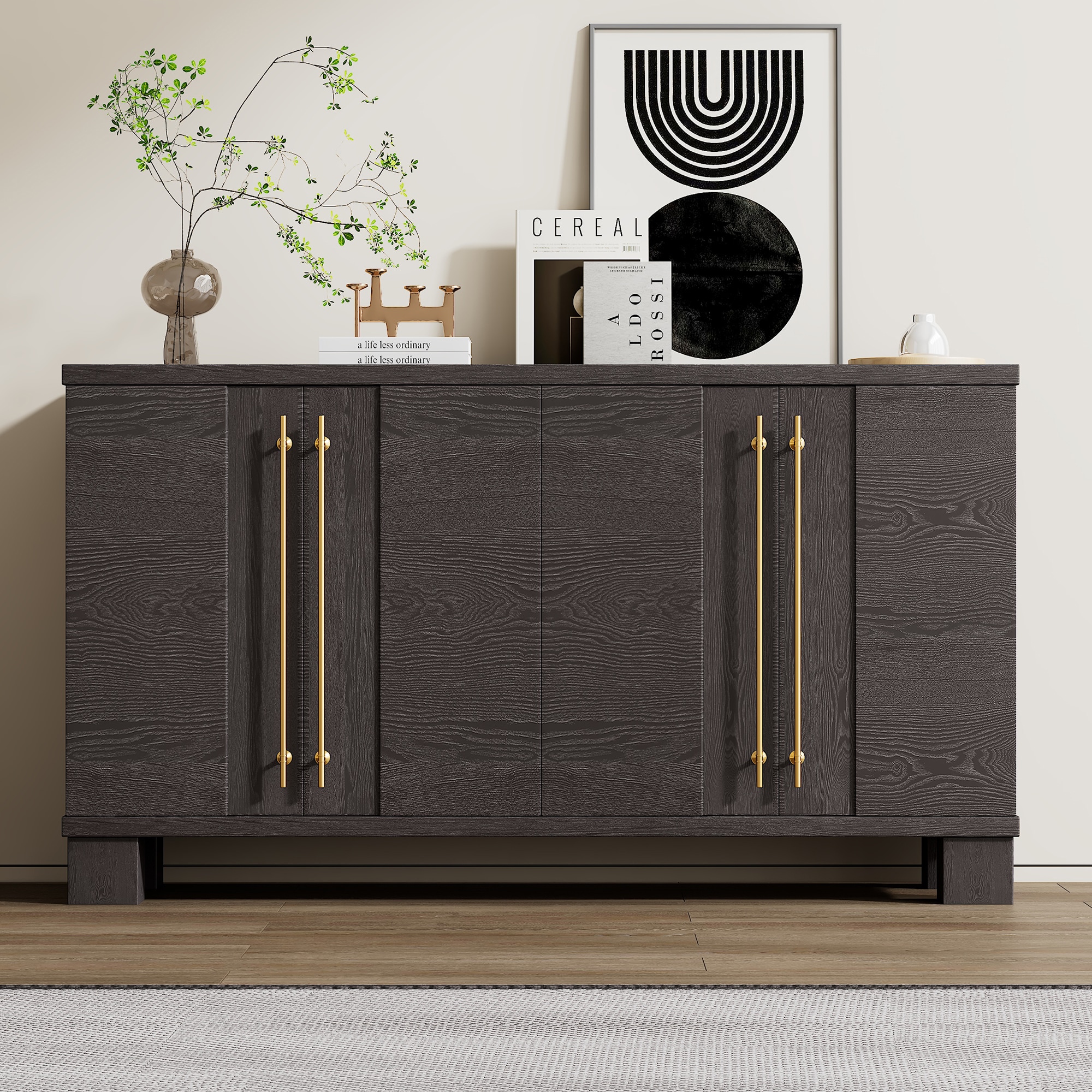 JIMSMAISON JMTRSB07TP Traditional Taupe Sideboard