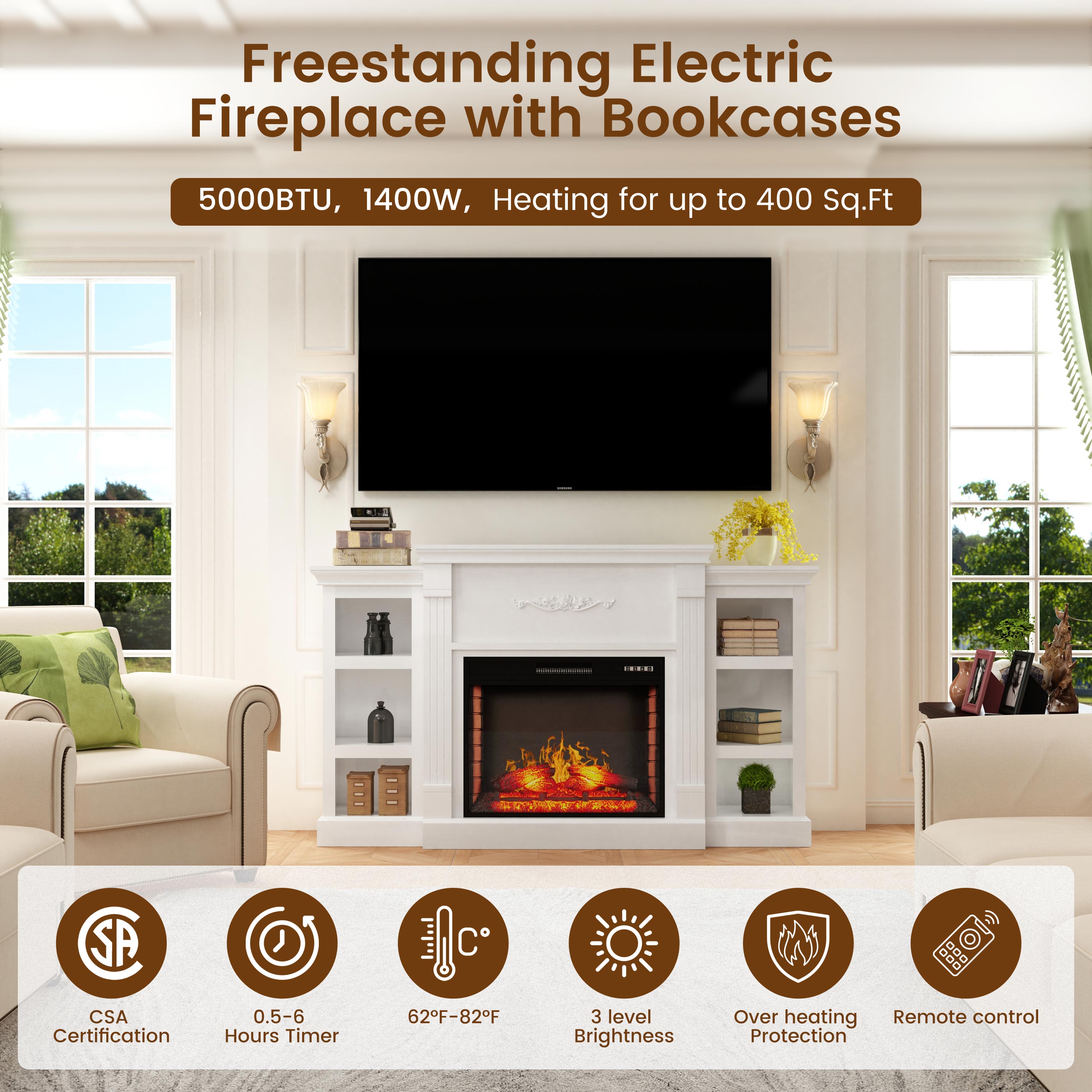 Mondawe MO-WE89176 Electric-Fireplaces - View #3