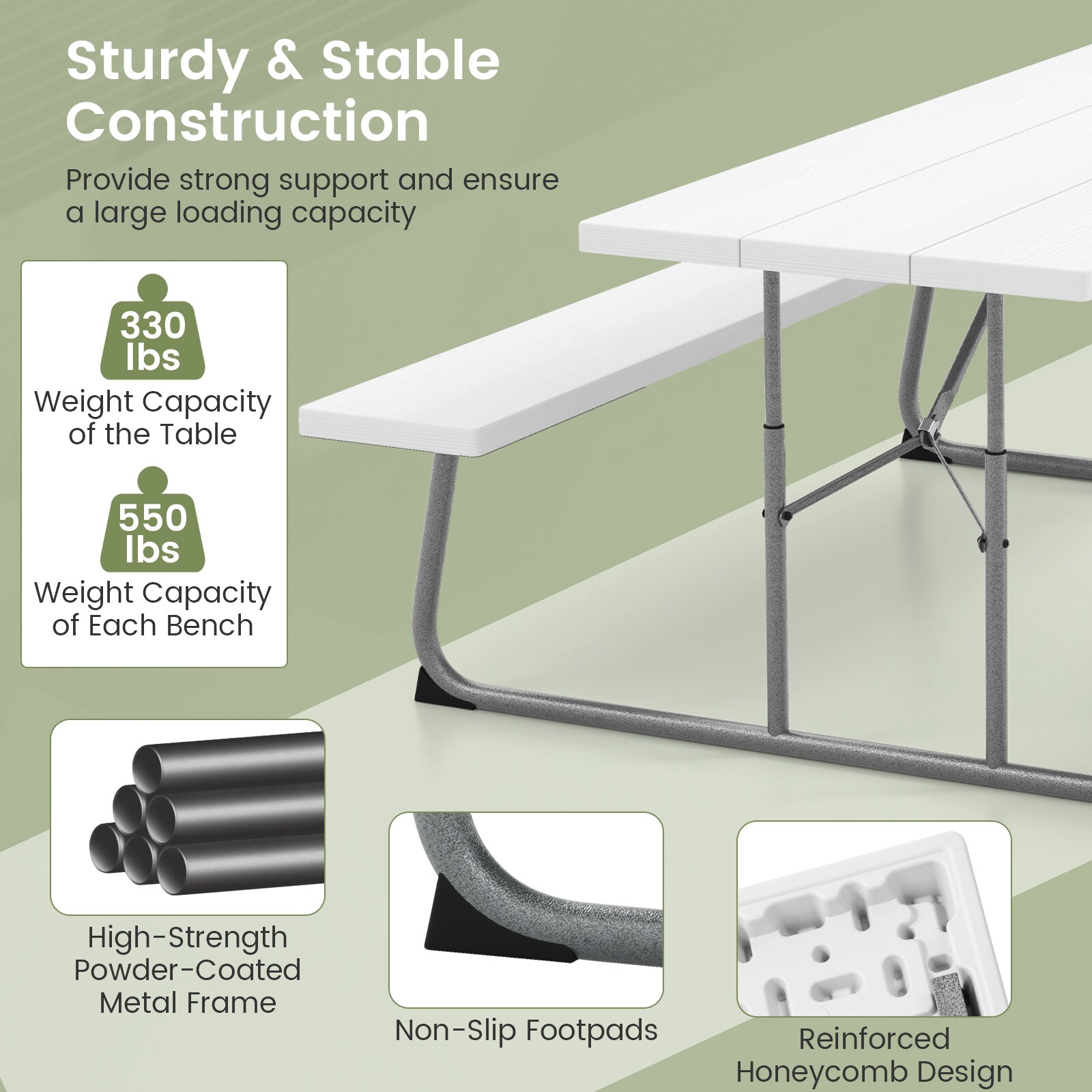 LIVIZA TDZ11267WH-X Picnic-Tables - View #3