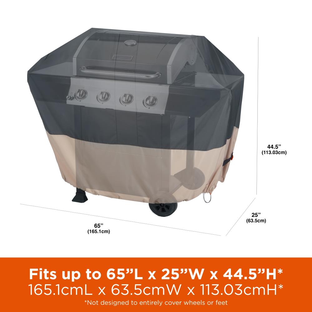 Modern Leisure Renaissance 65-in W x 44.5-in H Gray and Atmosphere Gas  Grill Cover in the Grill Covers department at