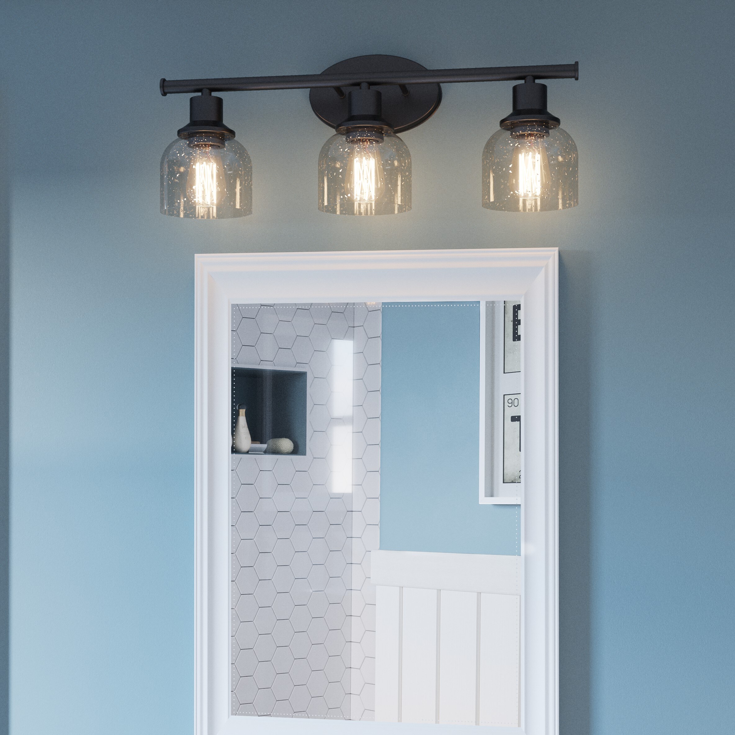 Quoizel CVL8622BX Caverly 22.25-in 3-Light Bronze Transitional Vanity Light