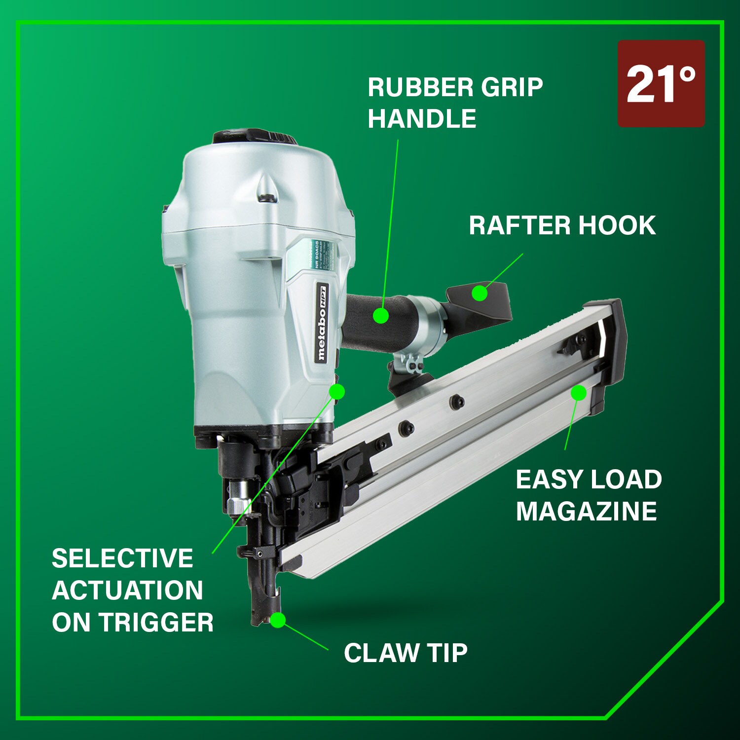 Metabo HPT NR90AC5M Cordless-Nailer - View #5