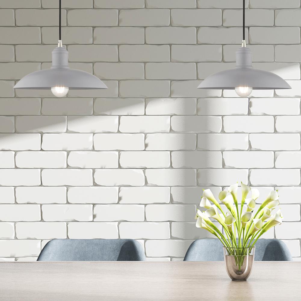 Nordic Gray and Nickel Mini Pendant Light with Glass Shade