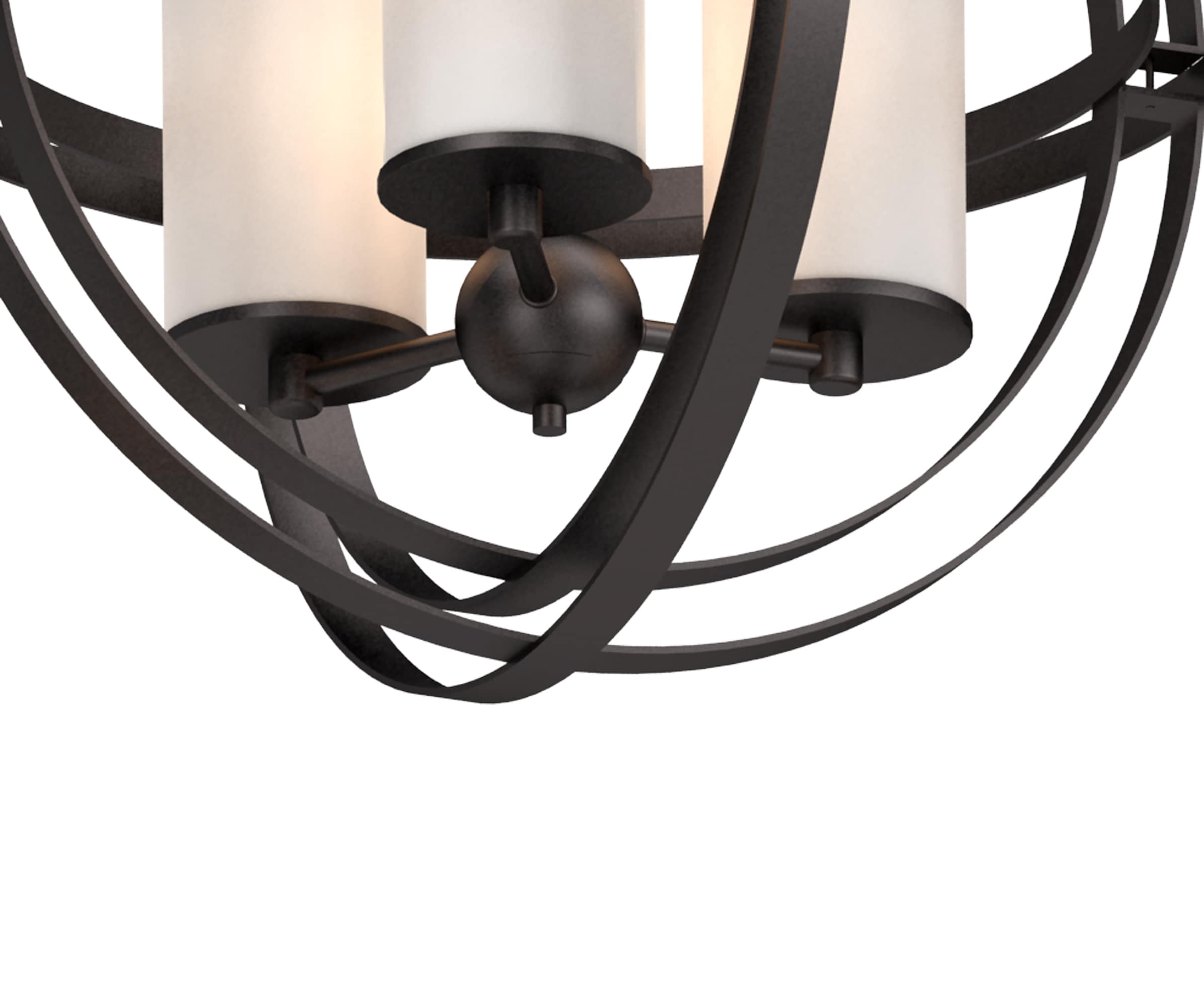 Ethereal Ambience Antique Bronze Globe Chandelier with Etched Glass