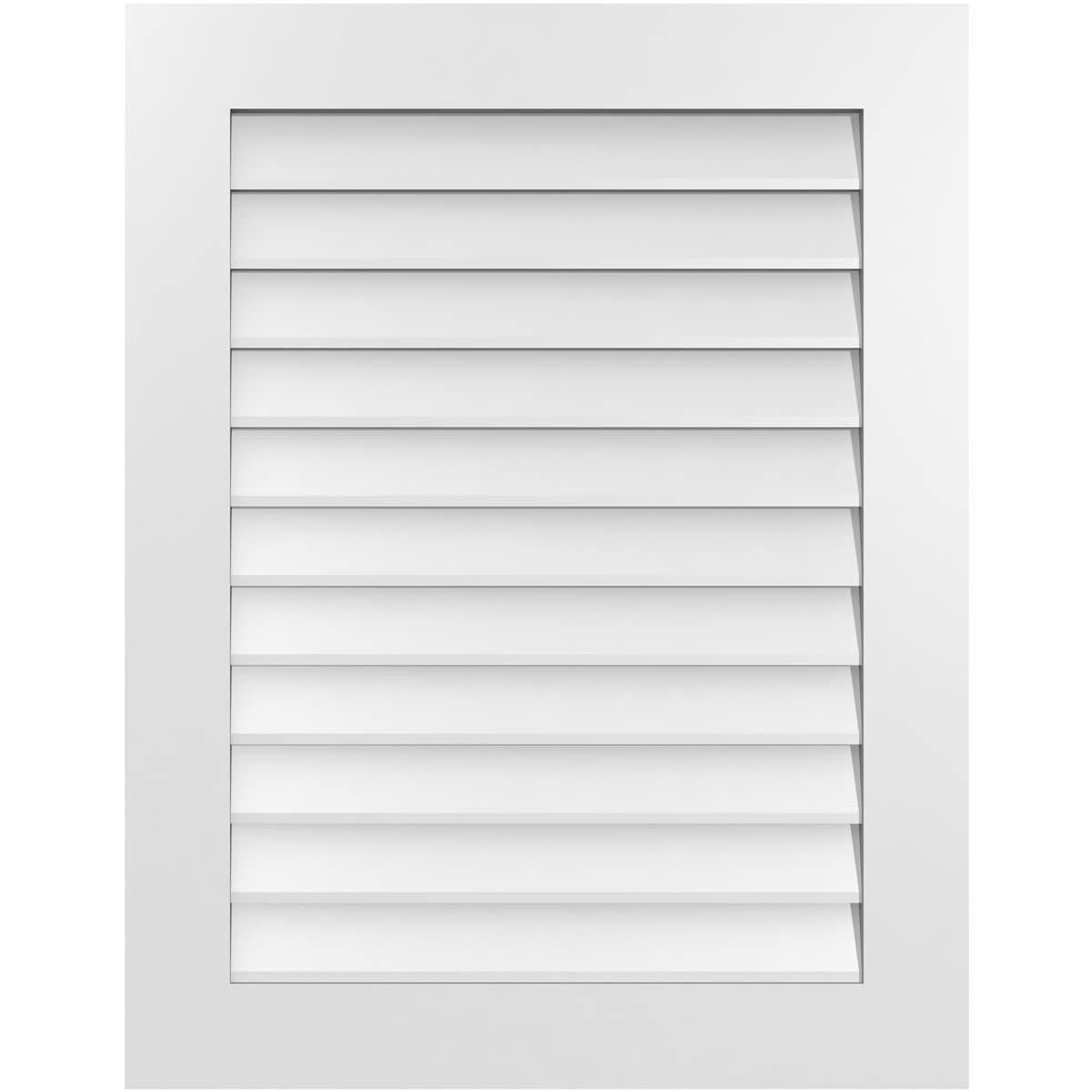 Ekena Millwork GVPVE28X3601SN 28-Inches x 36-Inches Off-white Rectangle PVC Gable Louver Vent