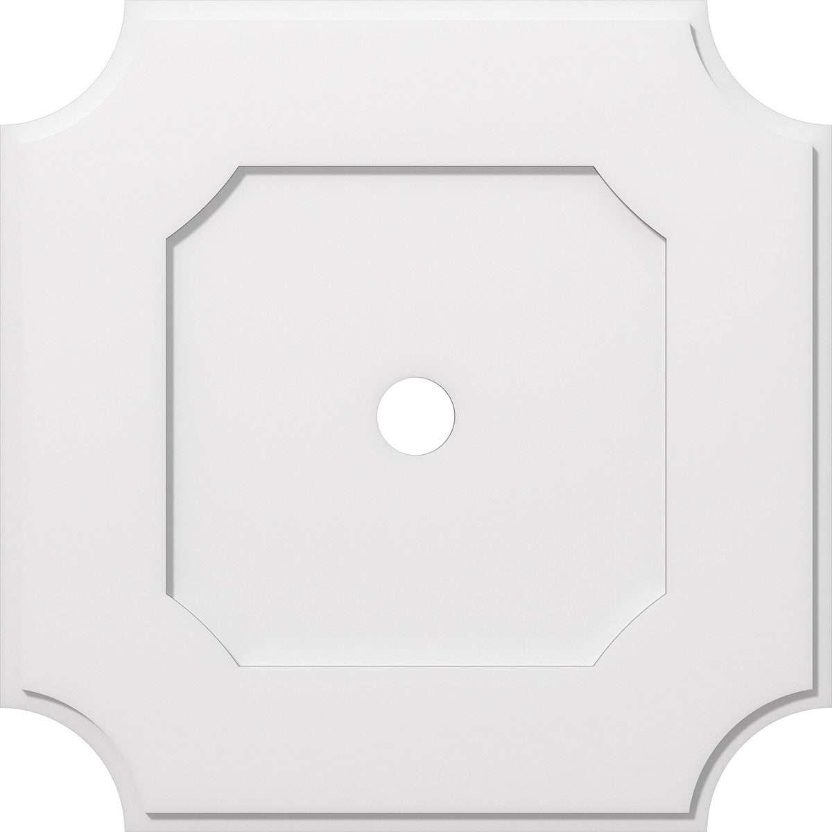 Ekena Millwork CMP32LE-03000 Locke 32-in W x 32-in L Contemporary White PVC Whole Ceiling Medallion