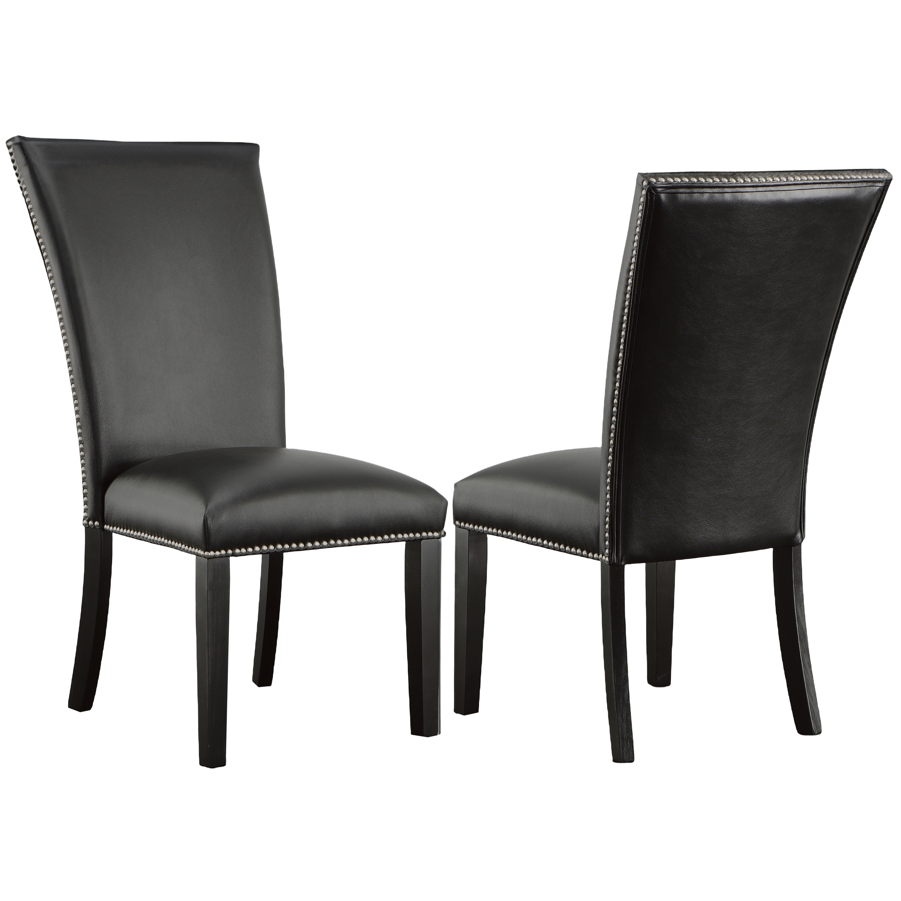 Steve Silver CM420SKN Set of 2 Contemporary/Modern Faux Leather Upholstered Dining Side Chair (Wood Frame)