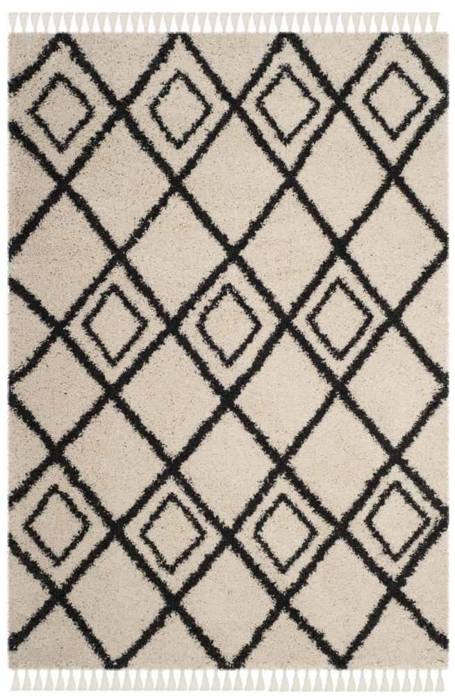 Luxurious Gray Spot Shag Wool Area Rug, Hand-Knotted, 4' x 6'