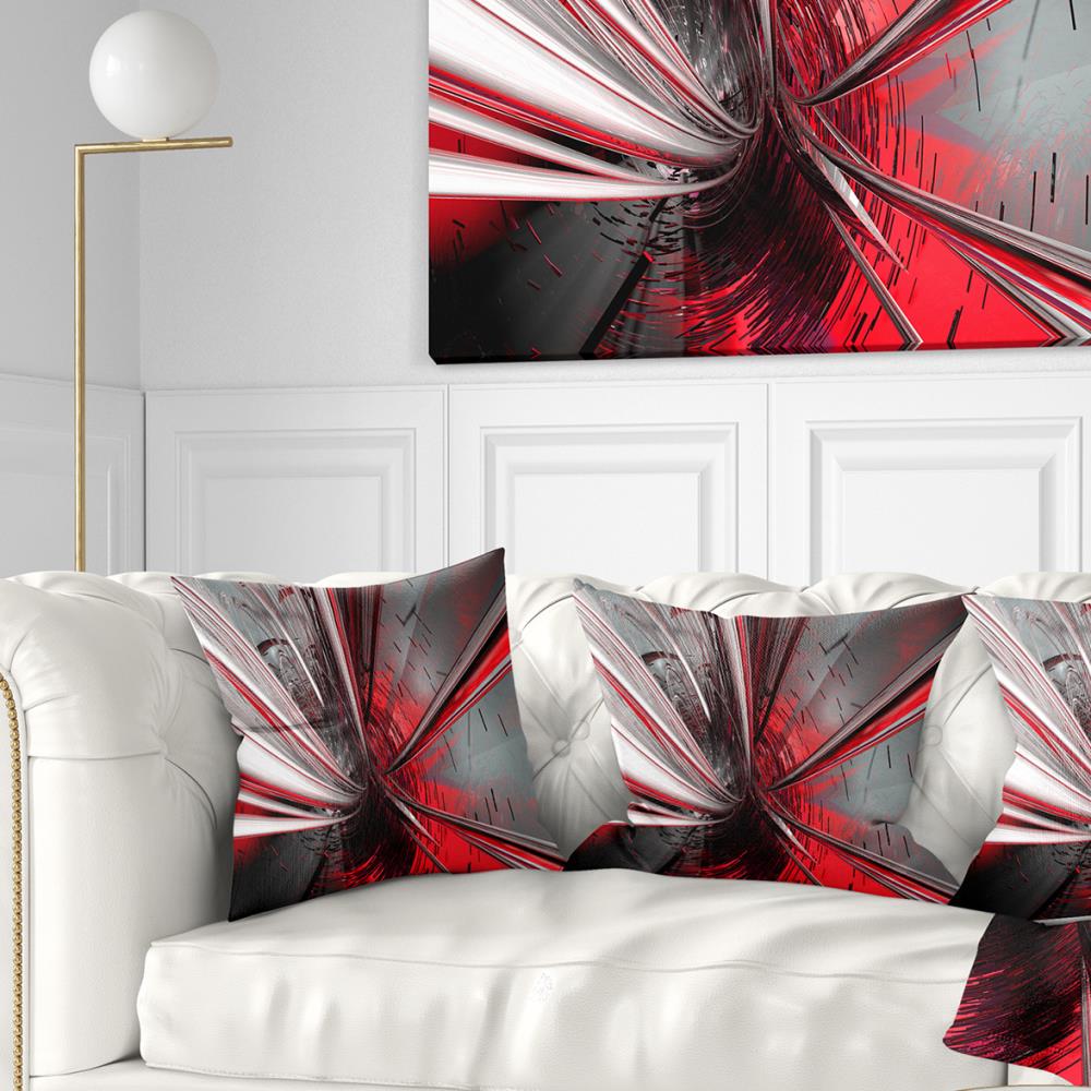 Designart CU9201-18-18 18-in x 18-in Red Indoor Decorative Pillow