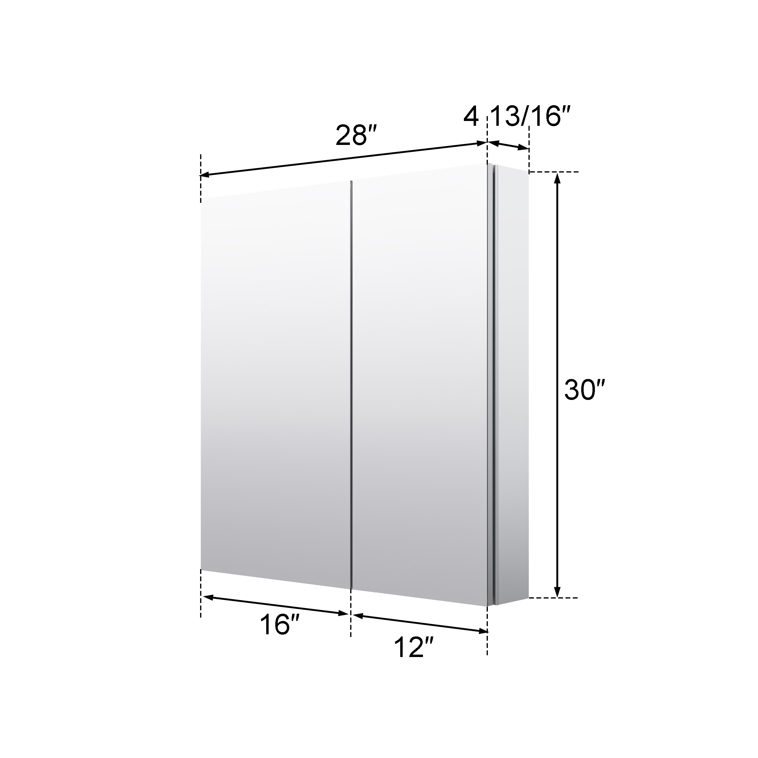 Forclover WBSG-127892 Bathroom-Medicine-Cabinets - View #2