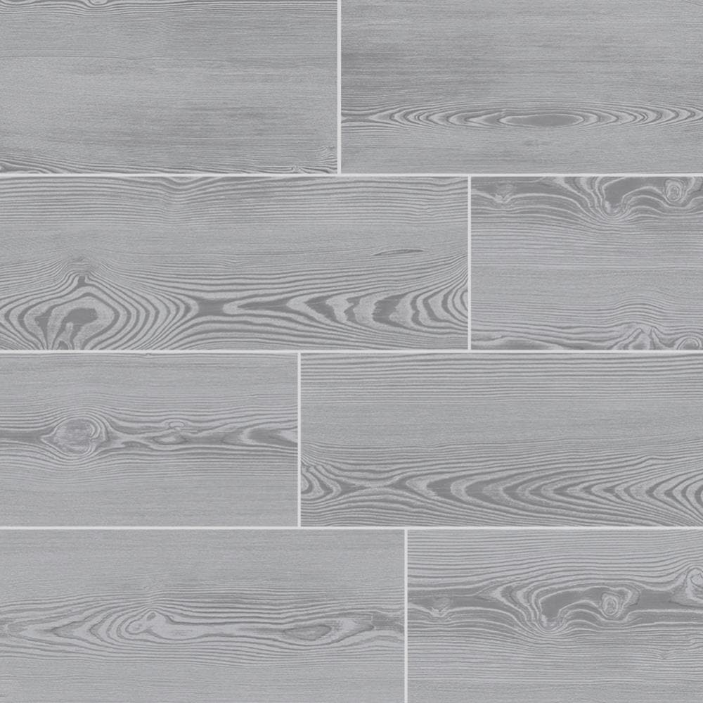 (Sample) Manhattan Gray 8-in x 8-in Glazed Porcelain Wood Look Floor and Wall Tile Marble | - DELLA TORRE 99MH05SAM