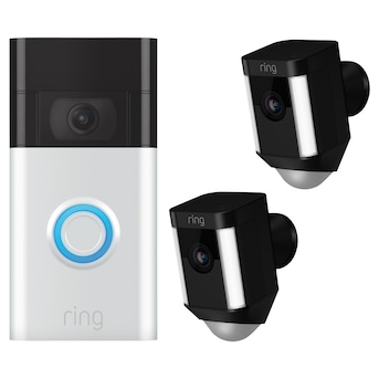 oosten flexibel Prijs Shop Ring Video Doorbell - Satin Nickel + Spotlight Camera Wired - Black (2-Pack)  Bundle at Lowes.com