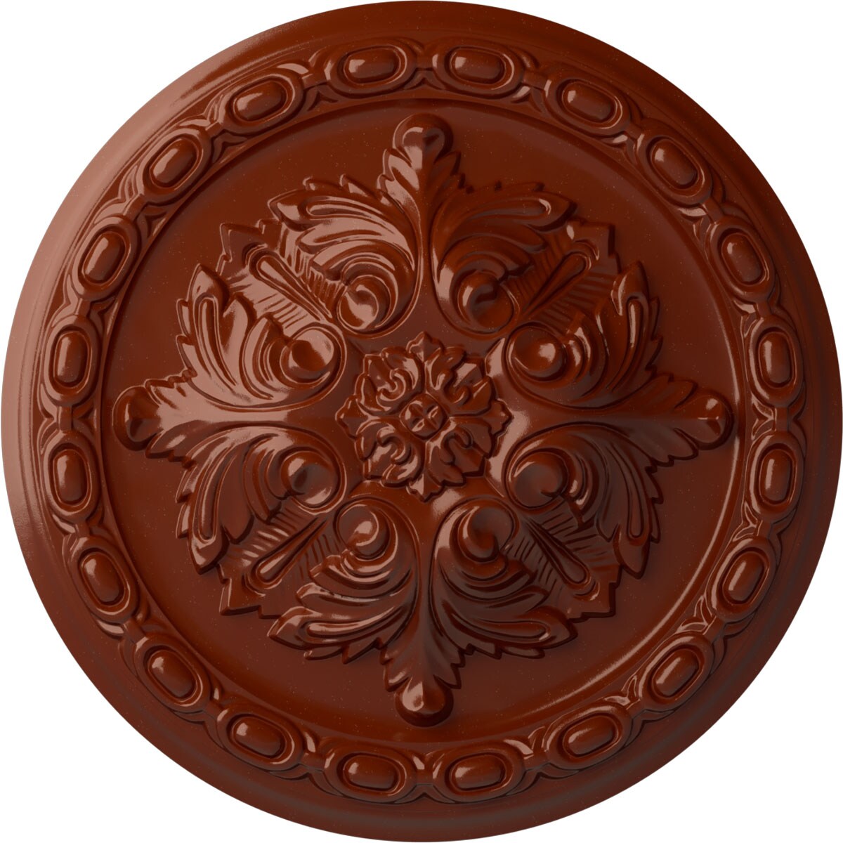 Ekena Millwork CM11ACFIF Acanthus 11.375-in W x 11.375-in L Painted Firebrick Polyurethane Whole Ceiling Medallion