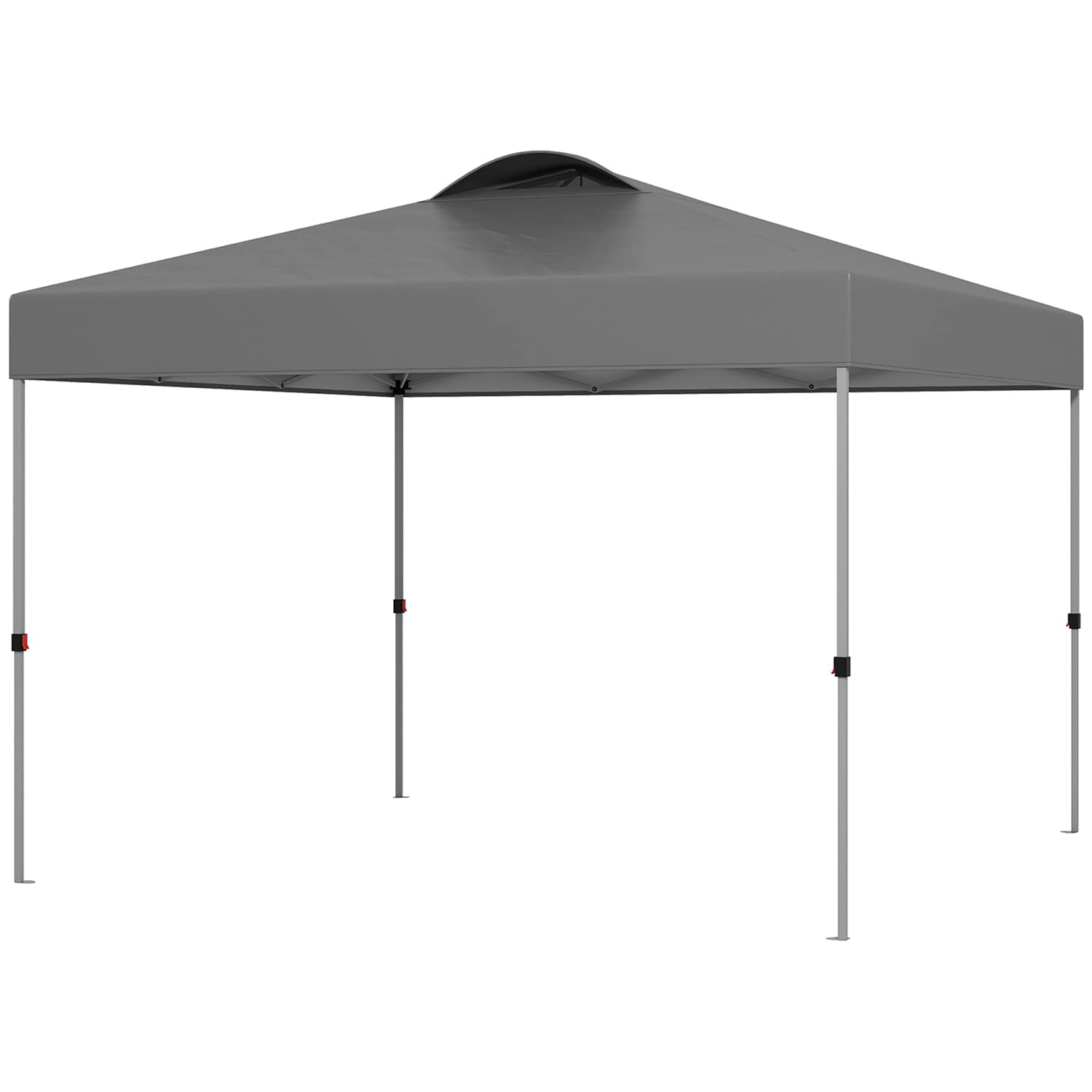 GZMR GZ-BY-47521 9.7-ft x 9.7-ft 10' x 10' Pop Up Canopy Tent DARK GREY with Soft Top Roof