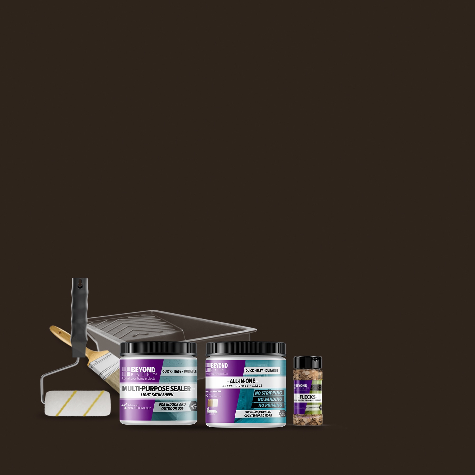 Beyond Paint 1-Pint Bright White Furniture, Cabinet, Countertop and More Multi-Surface All-In-One Interior/Exterior Refinishing Paint