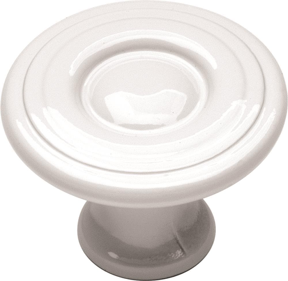 Hickory Hardware P14402-W Conquest White Mushroom Contemporary Cabinet Knob
