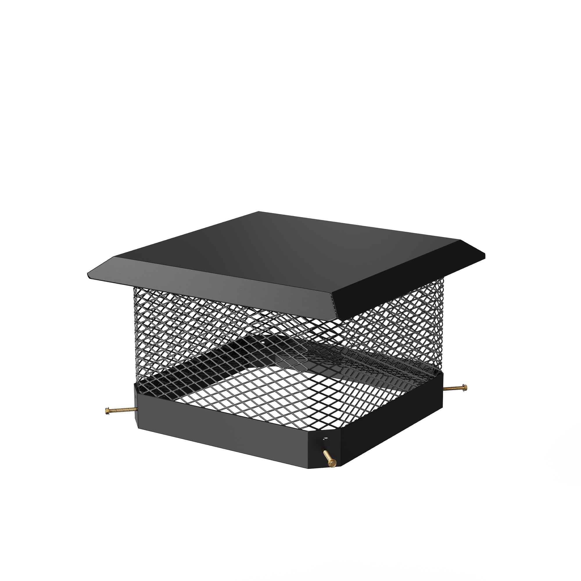Aoile 11x11 Bolt On Chimney Cap Galvanized Steel Chimney Cover with Mesh Screen Black