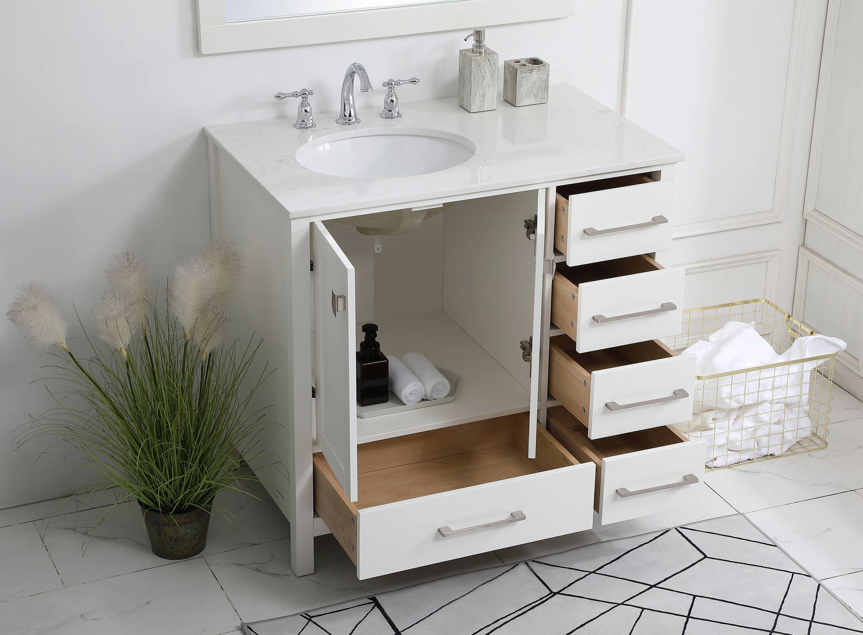 Elegant Decor HF56508WH Bath-Vanity-Combo - View #3