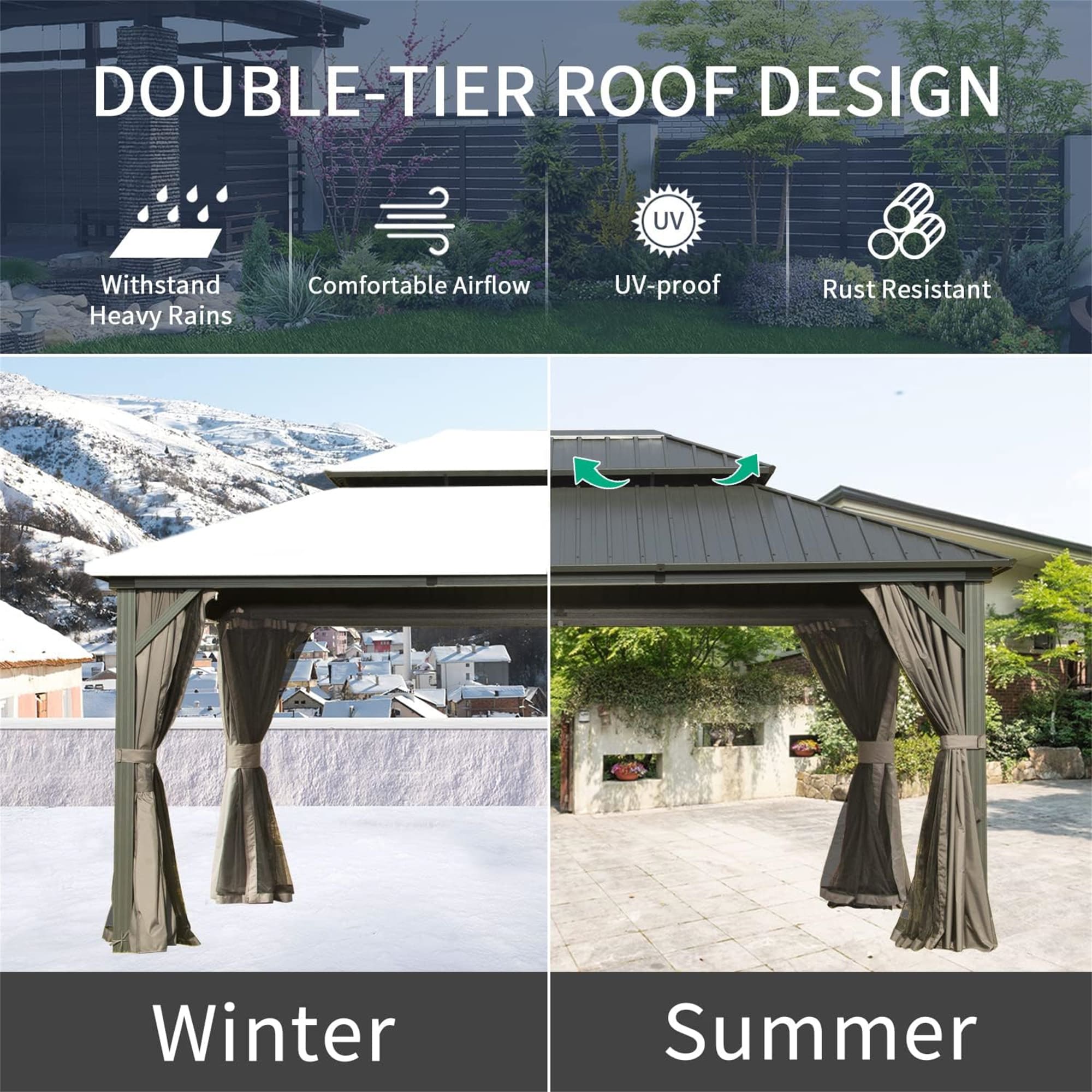 JIMSMAISON BOCPCG31GR Wood-Resin-Gazebos - View #3