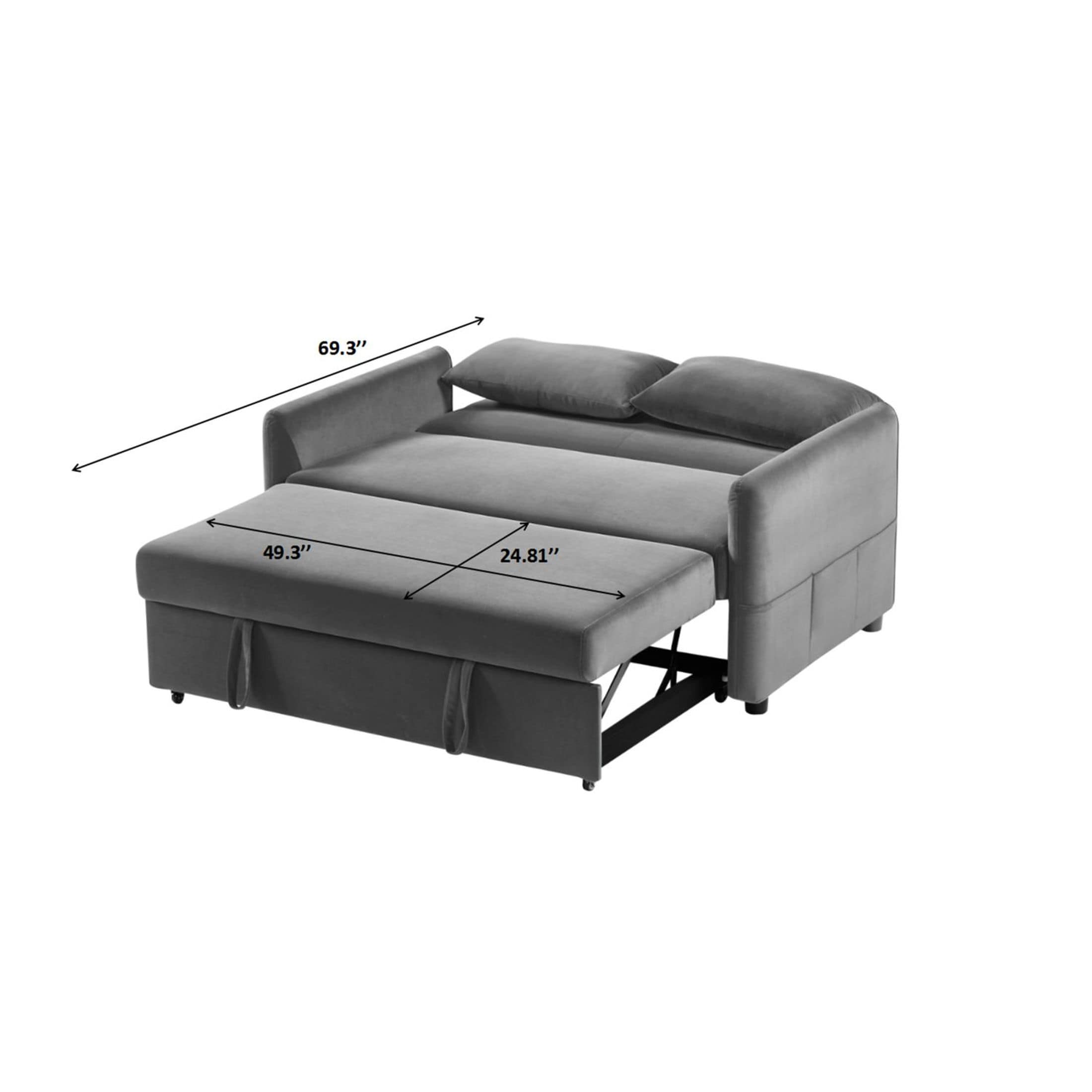 JASMODER L2033DGREY 33.90-Inches Modern Dark Gray Sofa