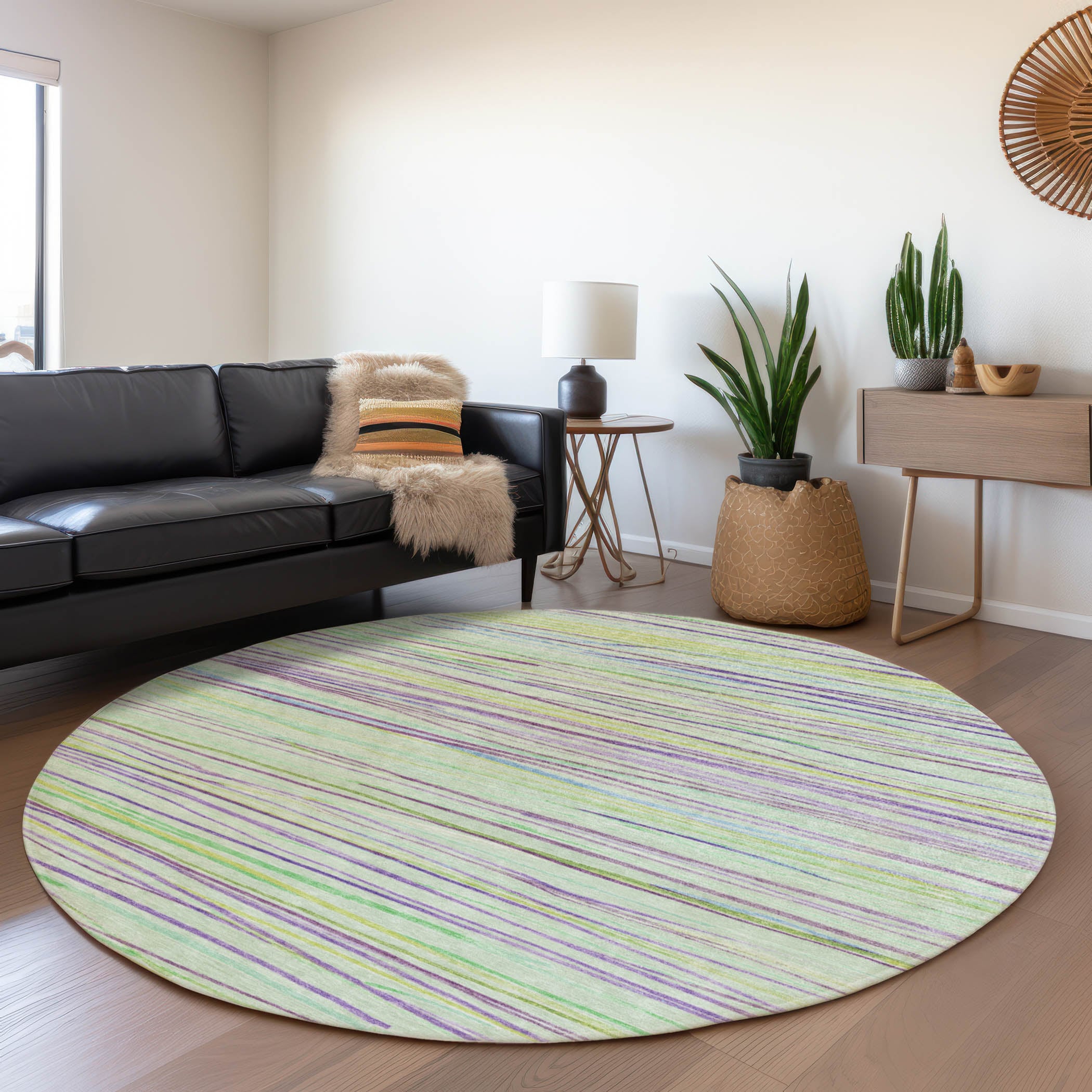 Addison Rugs ACN1606MZ8RO Chantille ACN1606MZ 8 x 8 (ft) Polyester Mint Round Indoor/Outdoor Geometric Machine washable Area rug