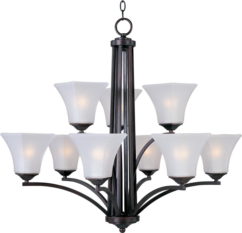 Maxim Lighting 20096FTOI Aurora 9 -Light Oil-rubbed Bronze Modern/contemporary For Use in Bedrooms, Dining Rooms, Foyers, Kitchens, Living Rooms Chandelier