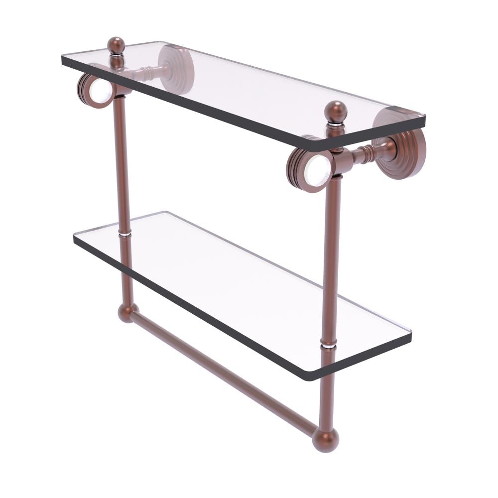 Allied Brass PG-2TBD-16-CA Pacific Grove Antique Copper 2 -Tier Wall mount Bathroom Shelf ( 16-in x 13-in x 5-in )