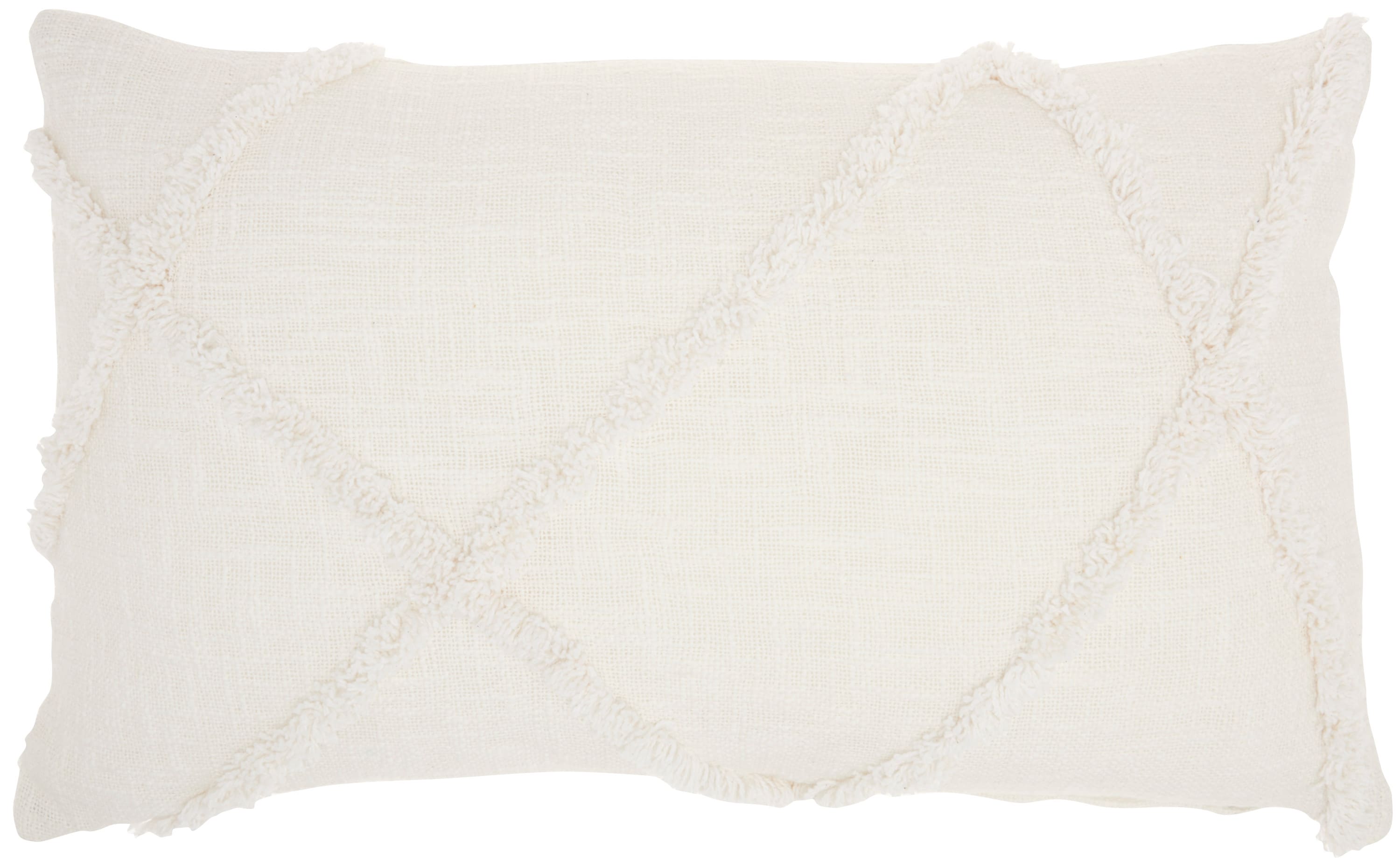 Mina Victory 798019075538 14-in x 24-in White Rectangular Indoor Decorative Pillow