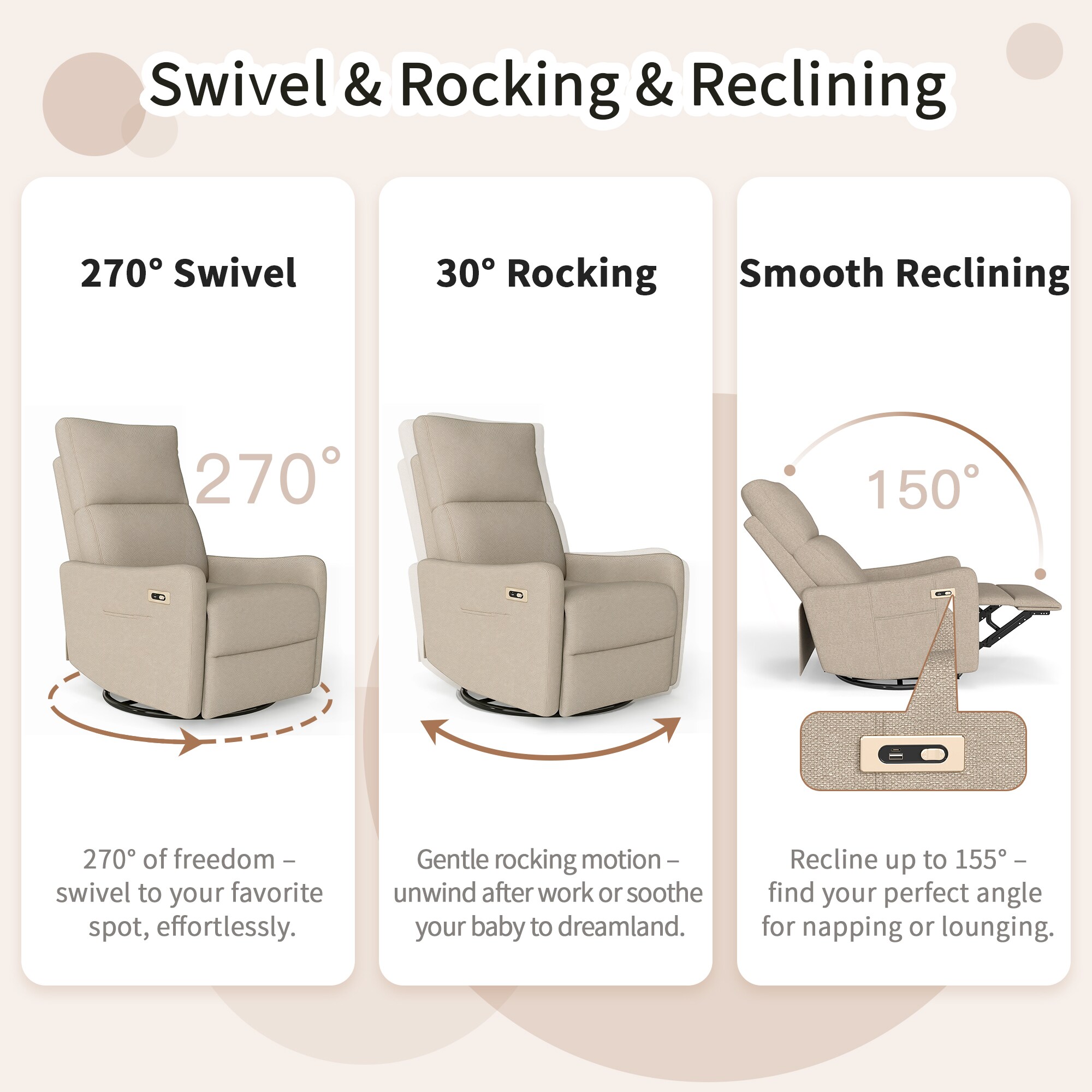 Homy Casa RE1028-04-CM recliners - View #7