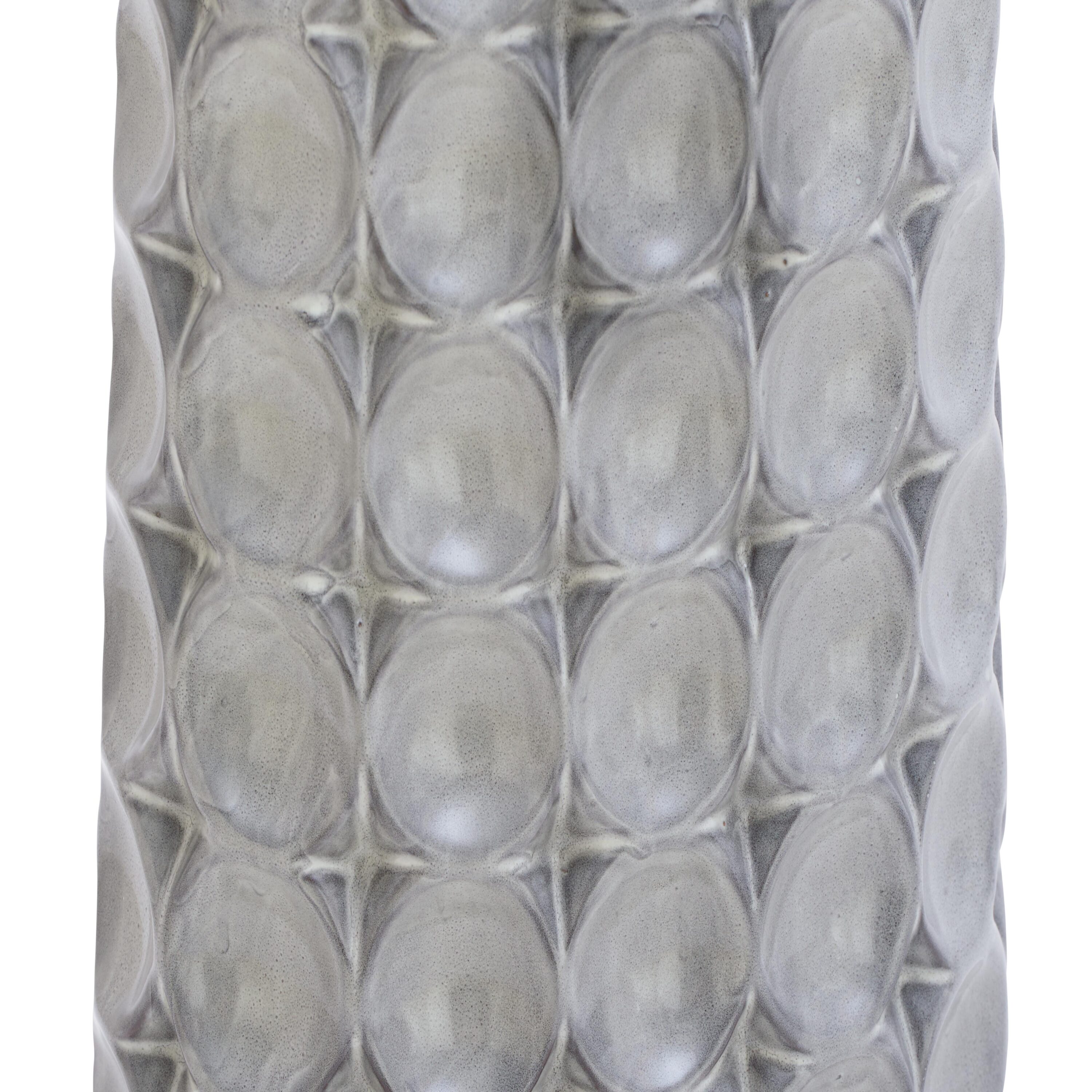 Gray Textured Ceramic Decorative Table Vase