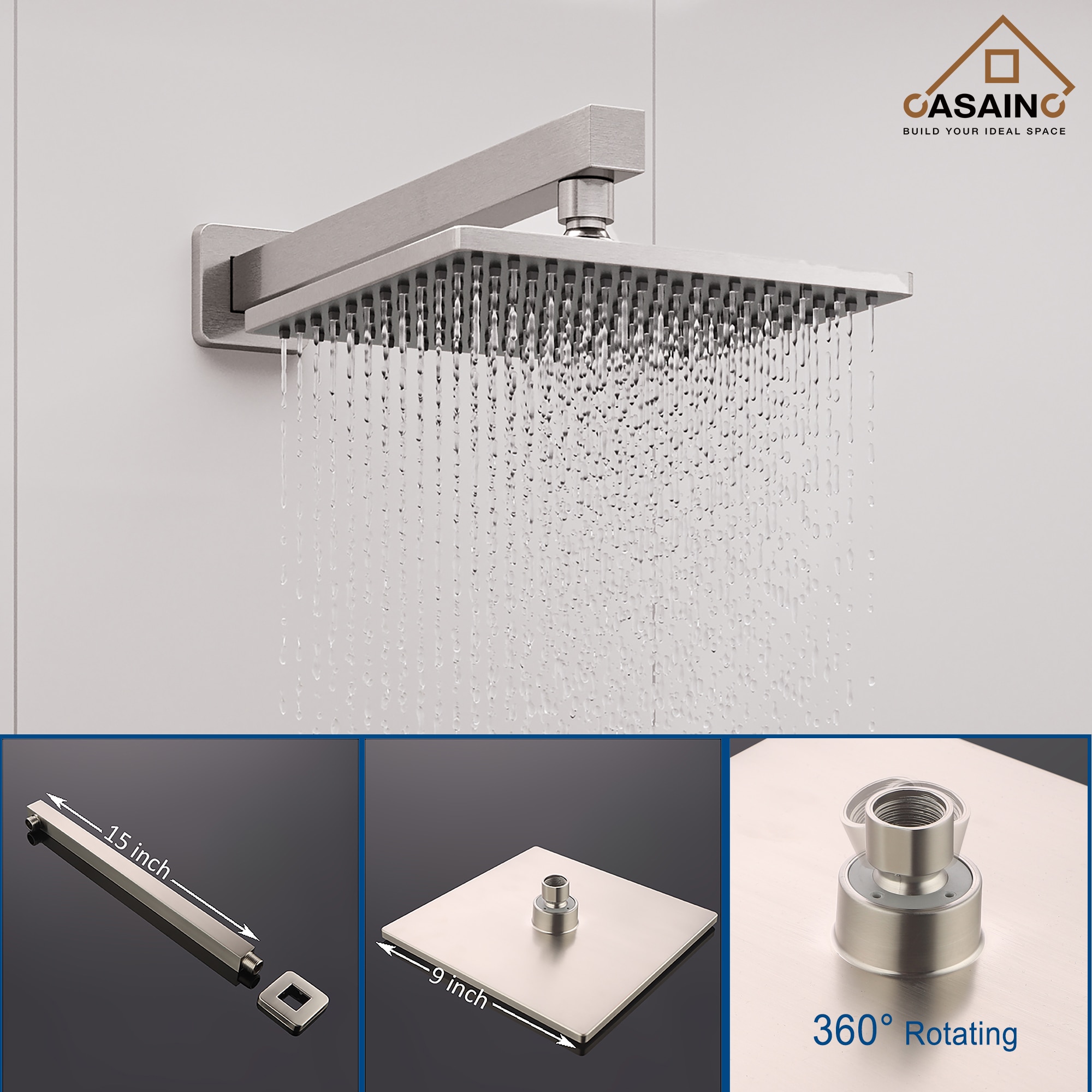 CASAINC CS1911-MB Showerhead-Bar-Panels - View #6