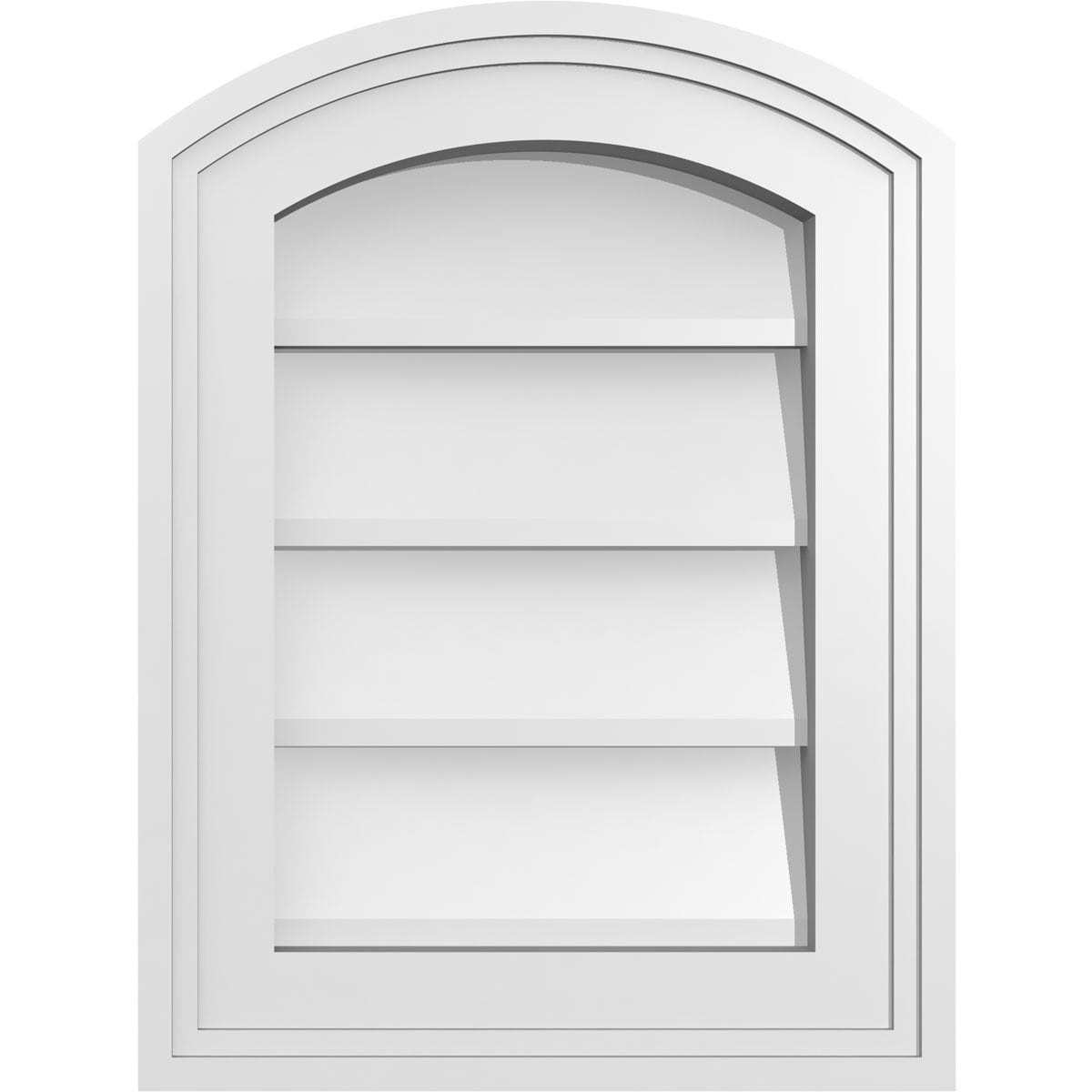 Ekena Millwork GVPAR12X1602SN 12-Inches x 16-Inches Off-white Round top PVC Gable Louver Vent