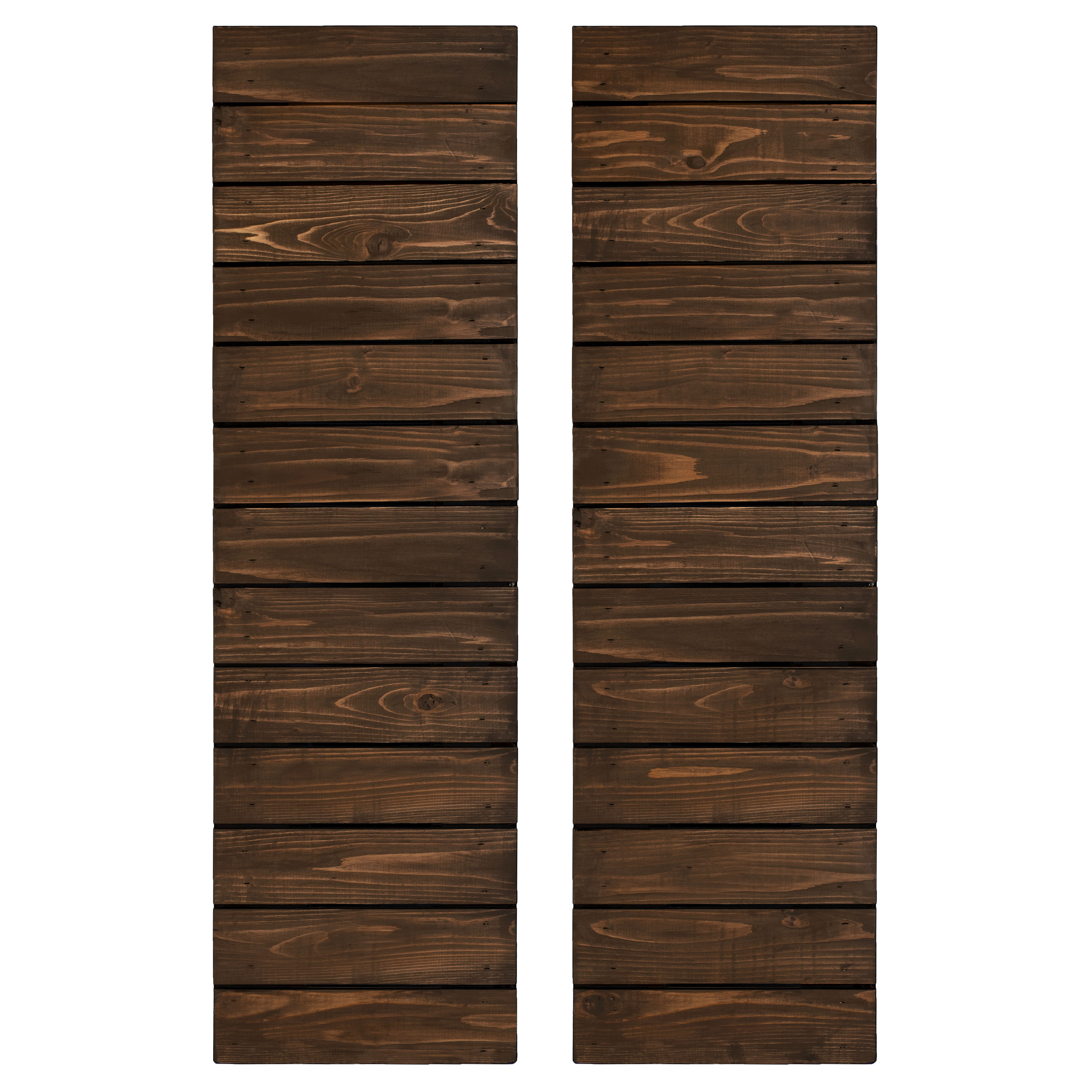 Dogberry WSLAT1472BRWNDOUB 14-in W x 72-in H Coffee brown Board and batten End batten Wood Exterior Shutters ( 1 -Pack )