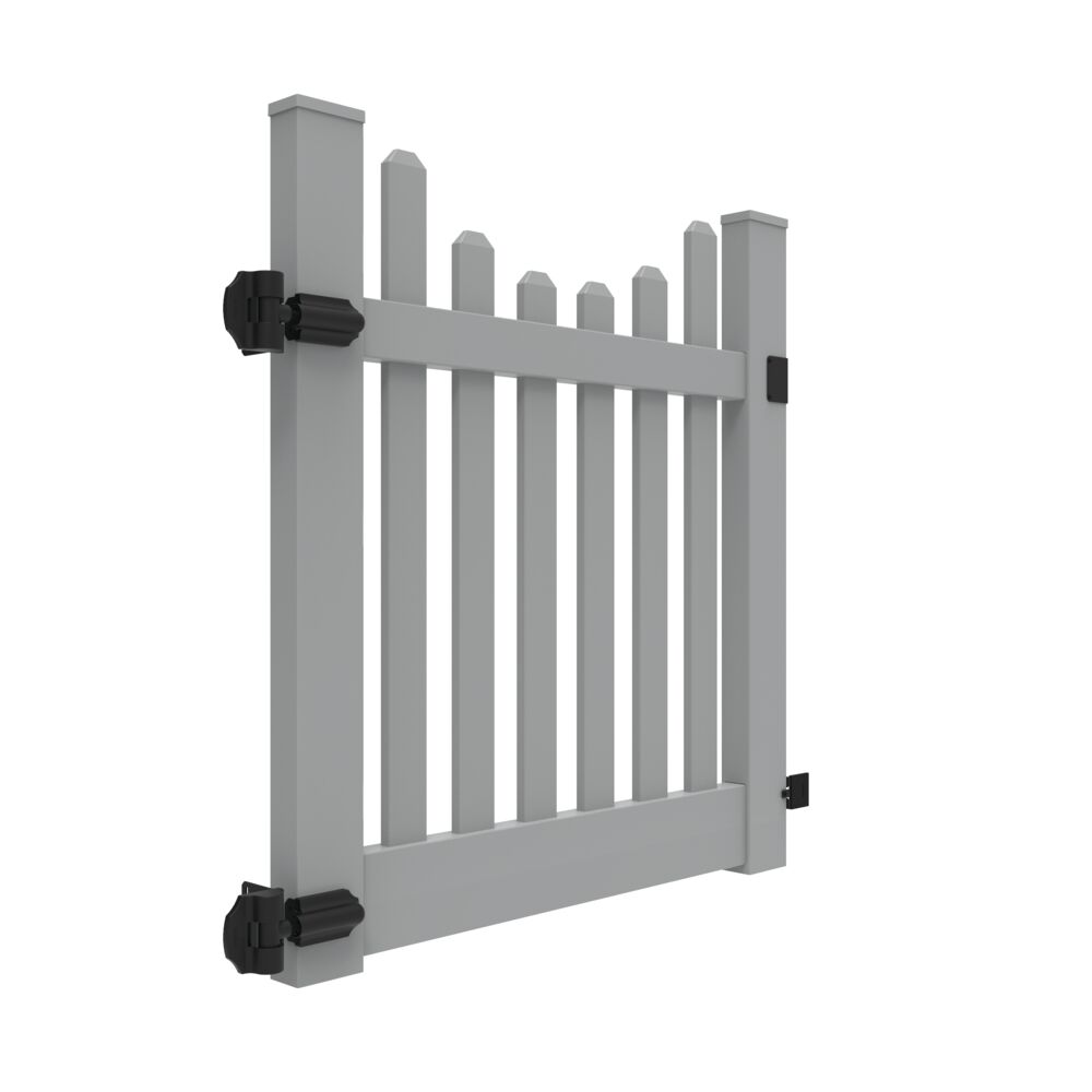 Freedom Lennox 4-ft H x 4-ft W Gray Vinyl Fence Gate Kit at Lowes.com