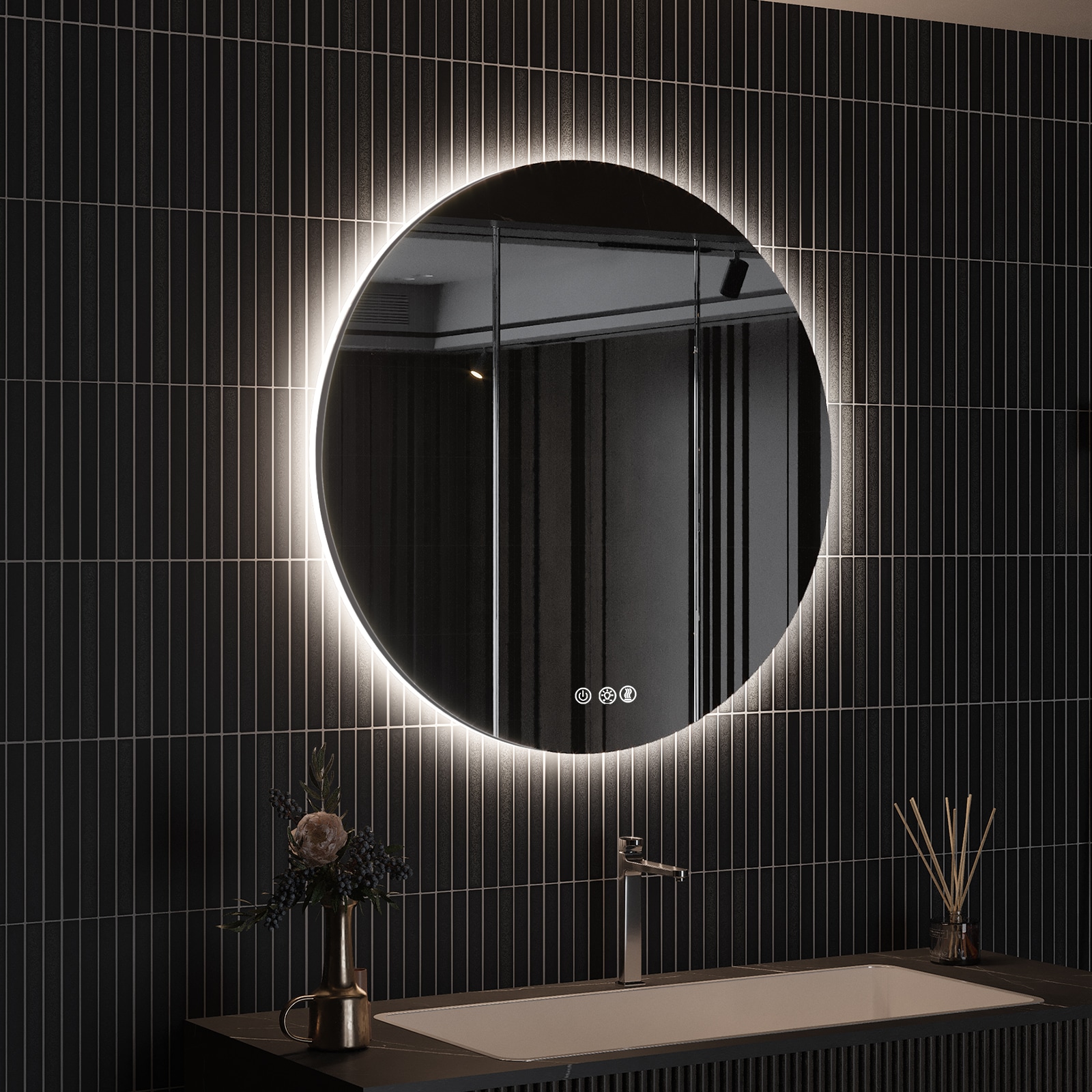 LOVMOR MA05R28TD-OL-LSQ Framed-Bath-Mirrors - View #2