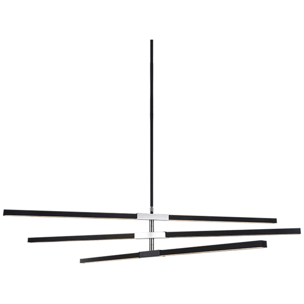 Matteo  Lighting C64769MBCH Lineare LED 125 inch Matte Black and Chrome Pendant Ceiling Light