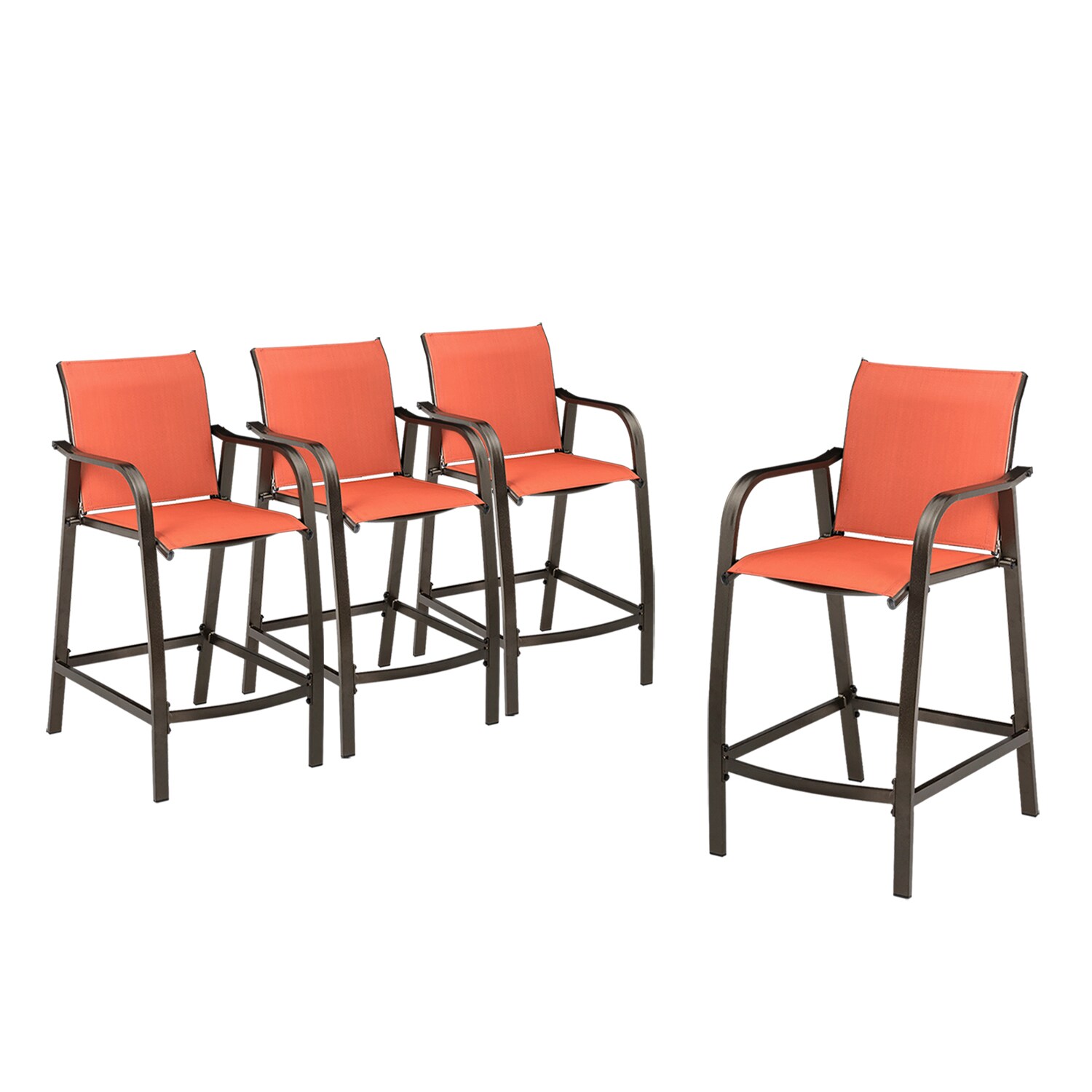 Orange bar stools discount set of 4